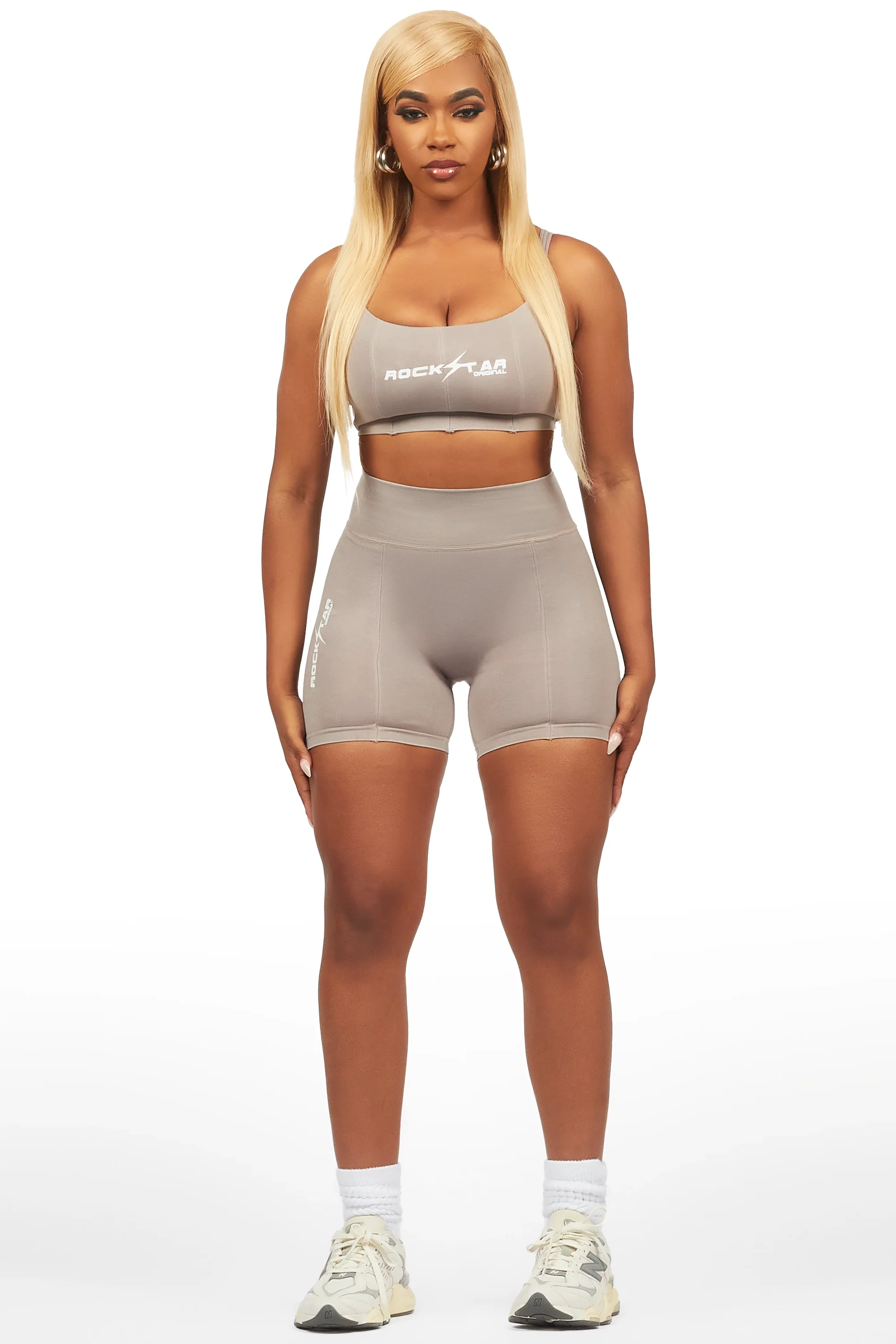 Katteria Washed Grey Bike Short Set