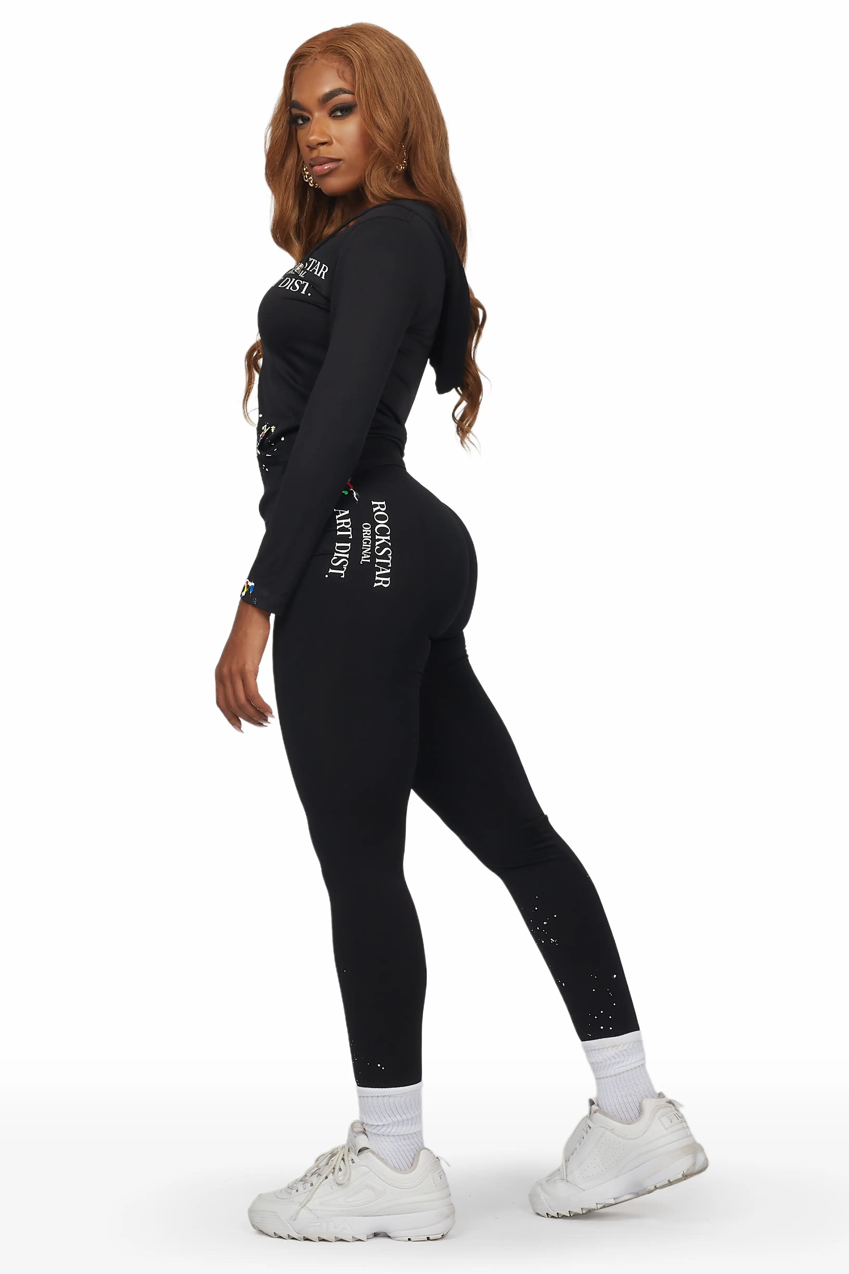 Kelci Black Painted Active Set - Image 4
