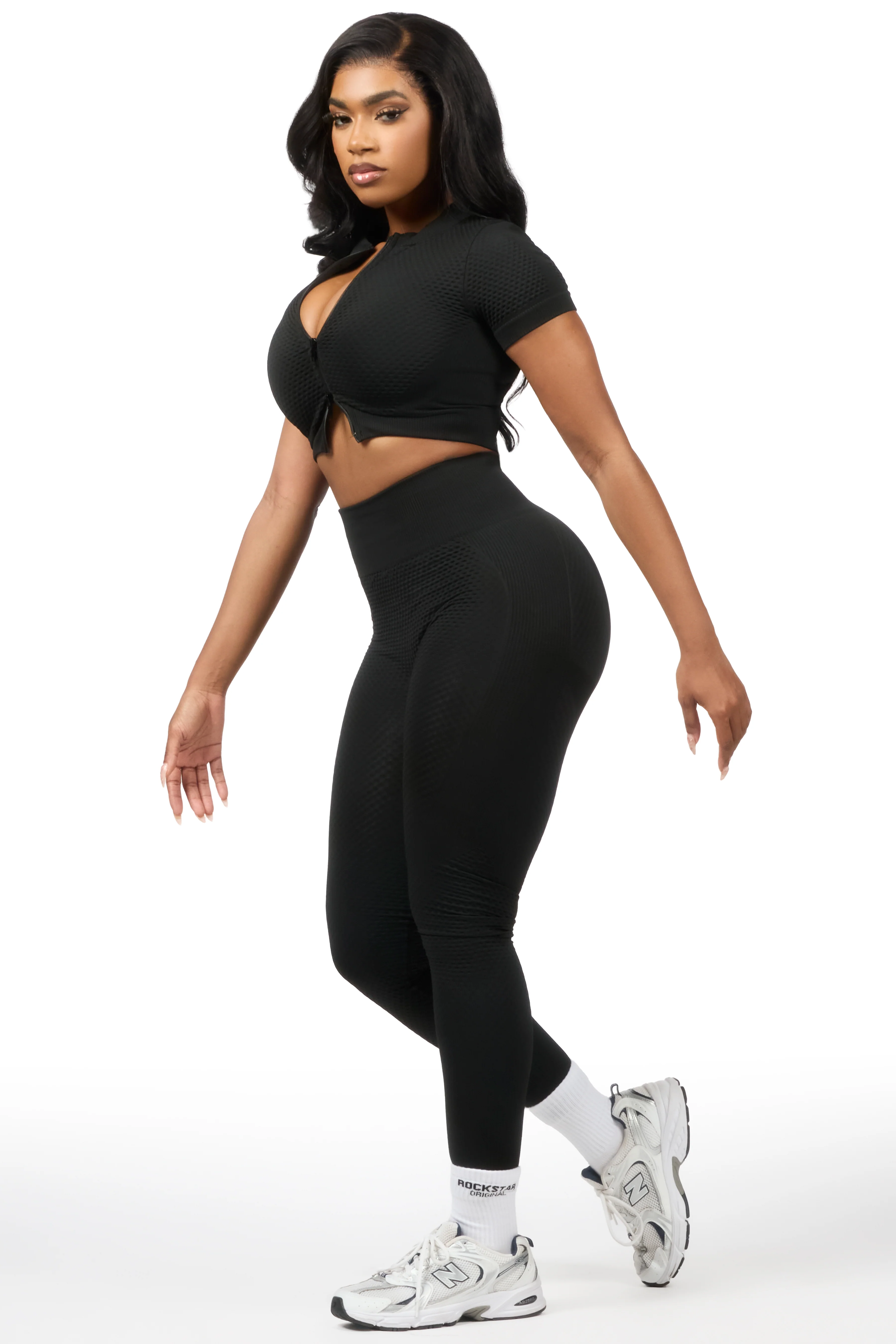 Deizhanna Black Zip Up Active Legging Set - Image 4