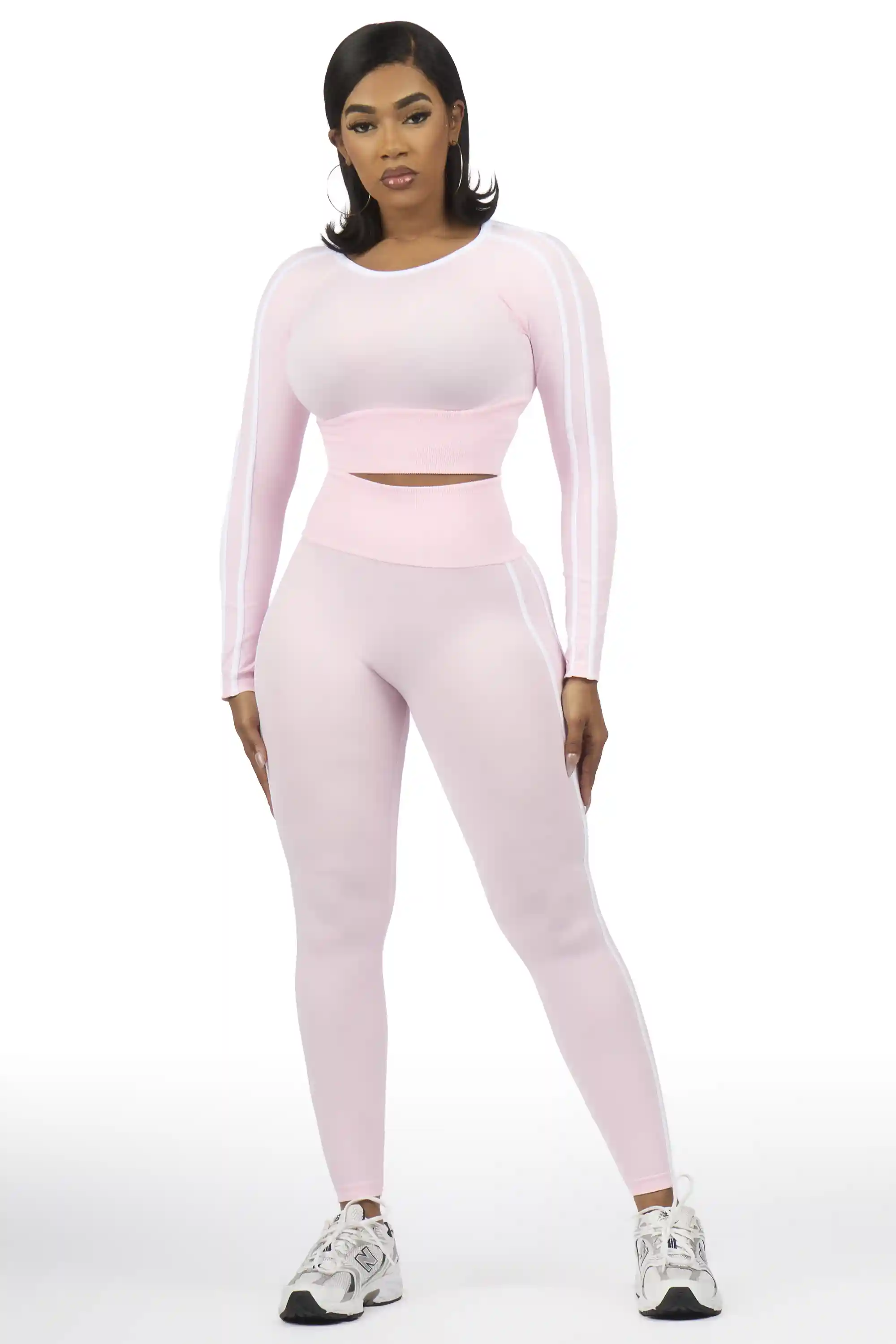 Zakkeyiah Pink Long Sleeve Active Legging Set - Image 2