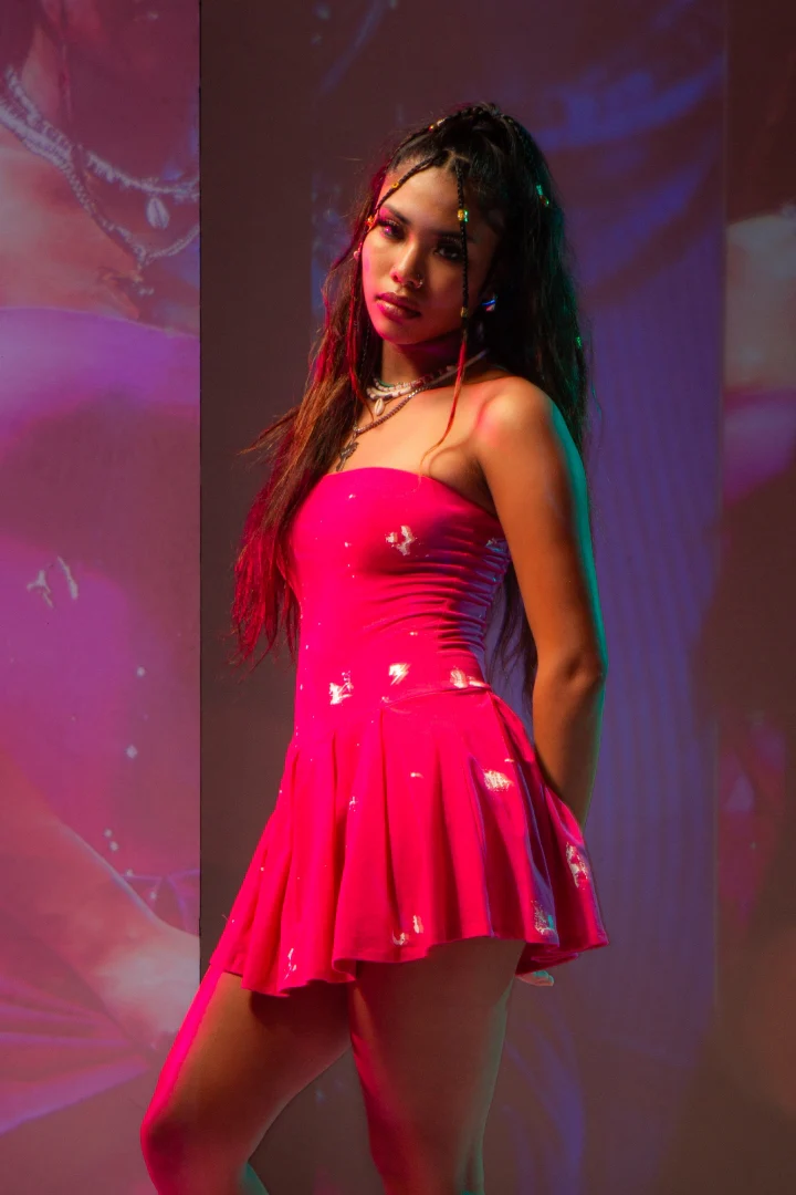 LaDonna Fuchsia Strapless Mini Dress - Image 2