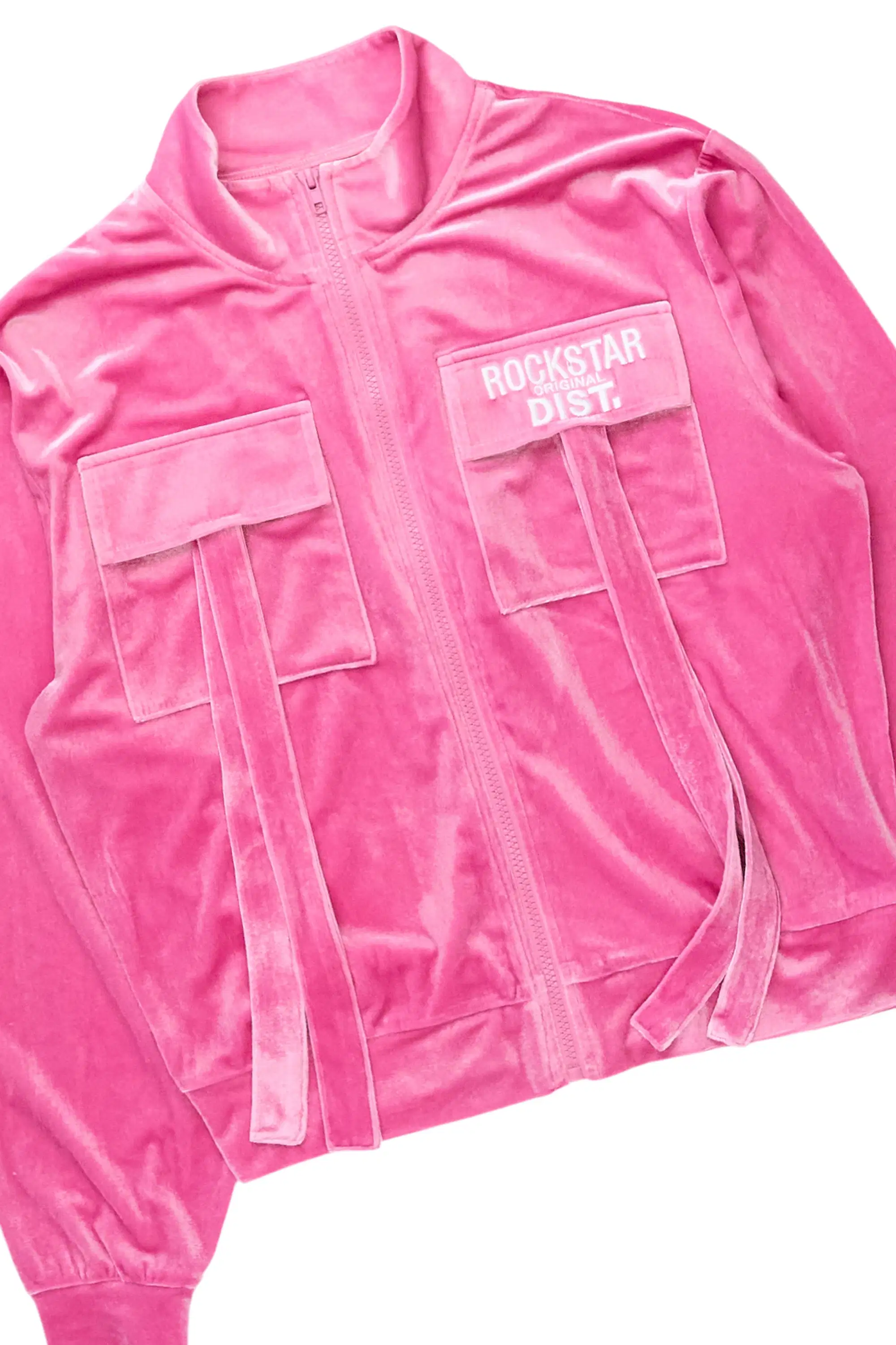 Tangela Pink Cargo Velour Skirt Set - Image 10