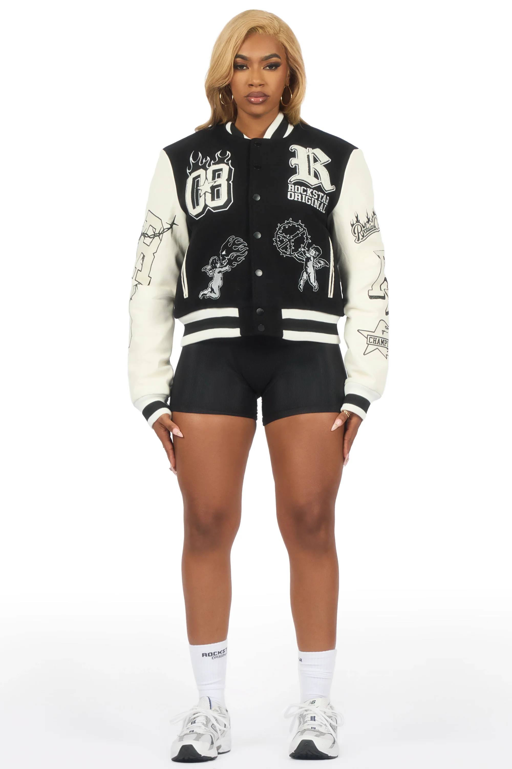 Sharray Black Oversized Varsity Jacket - Image 2