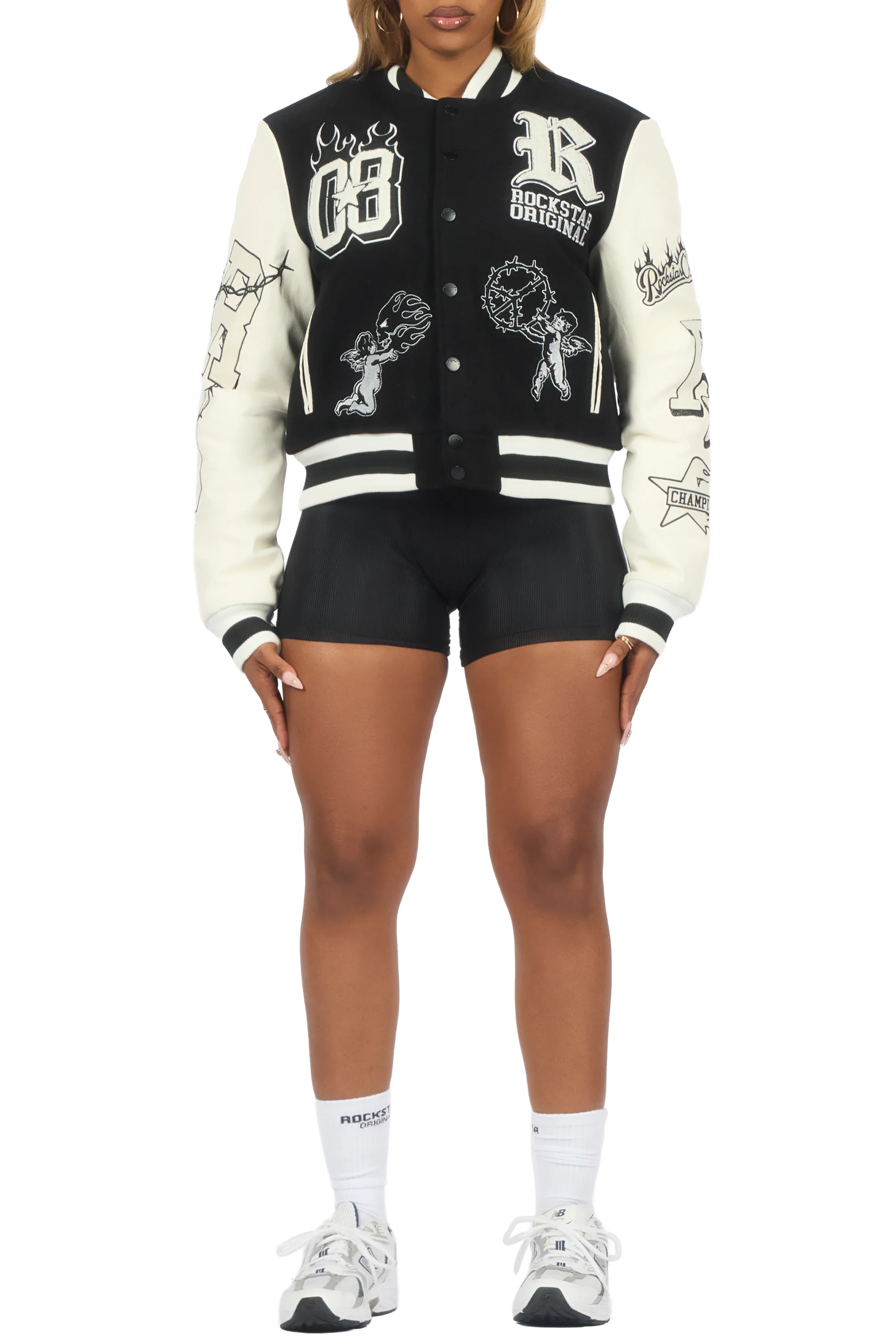 Sharray Black Oversized Varsity Jacket - Image 9