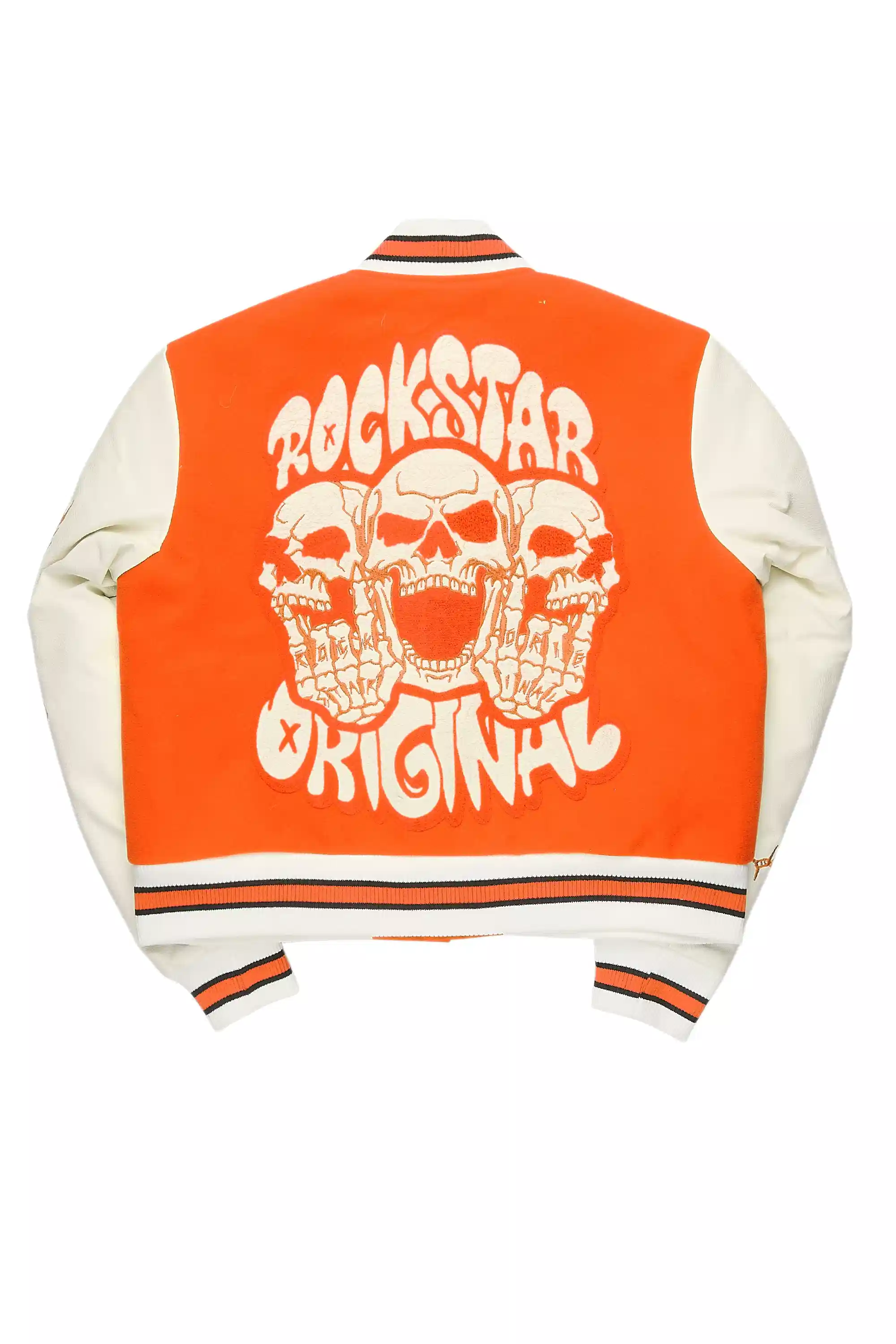 Sharray Orange Oversized Varsity Jacket - Image 4