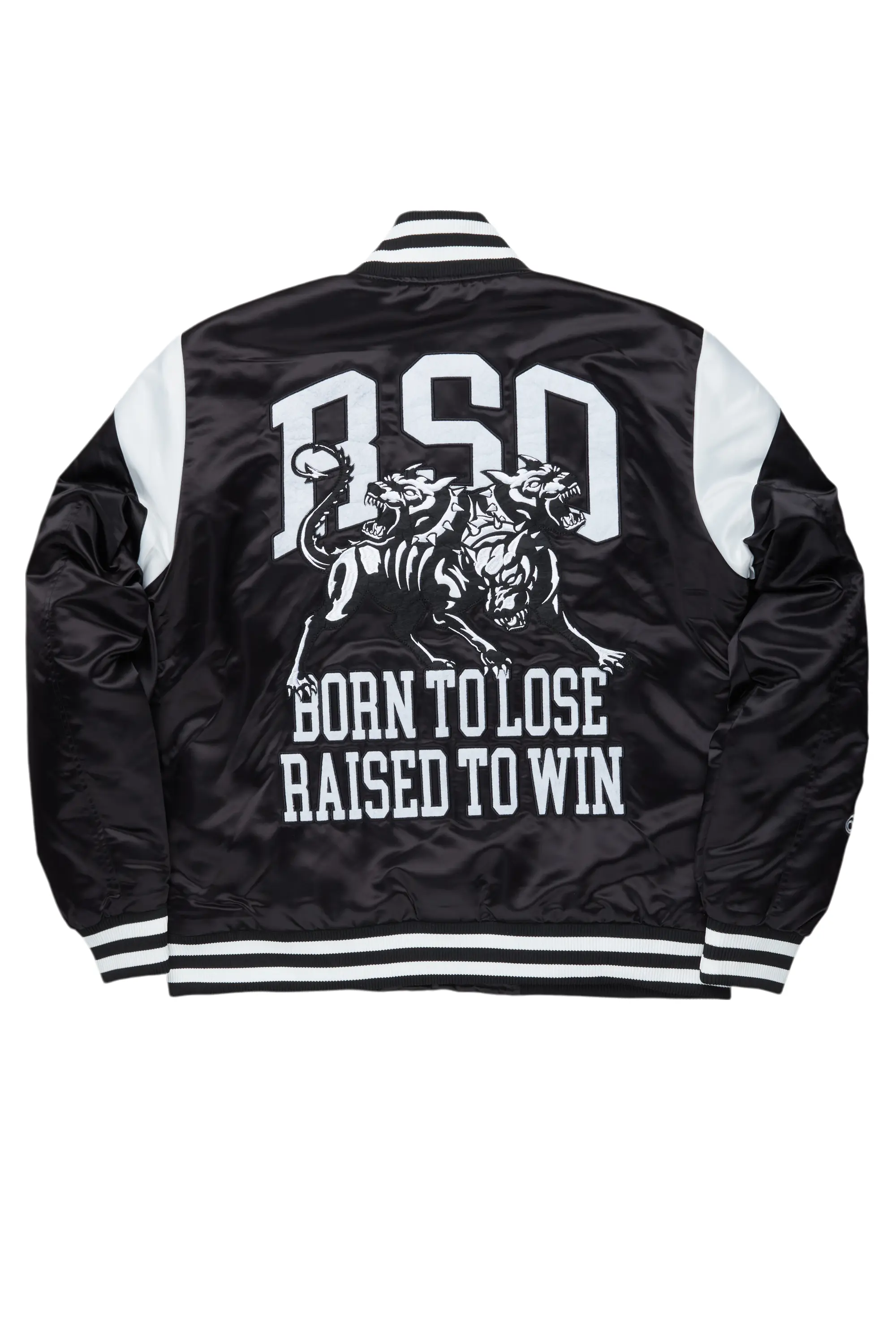 Sosa Black Satin Varsity Jacket - Image 3