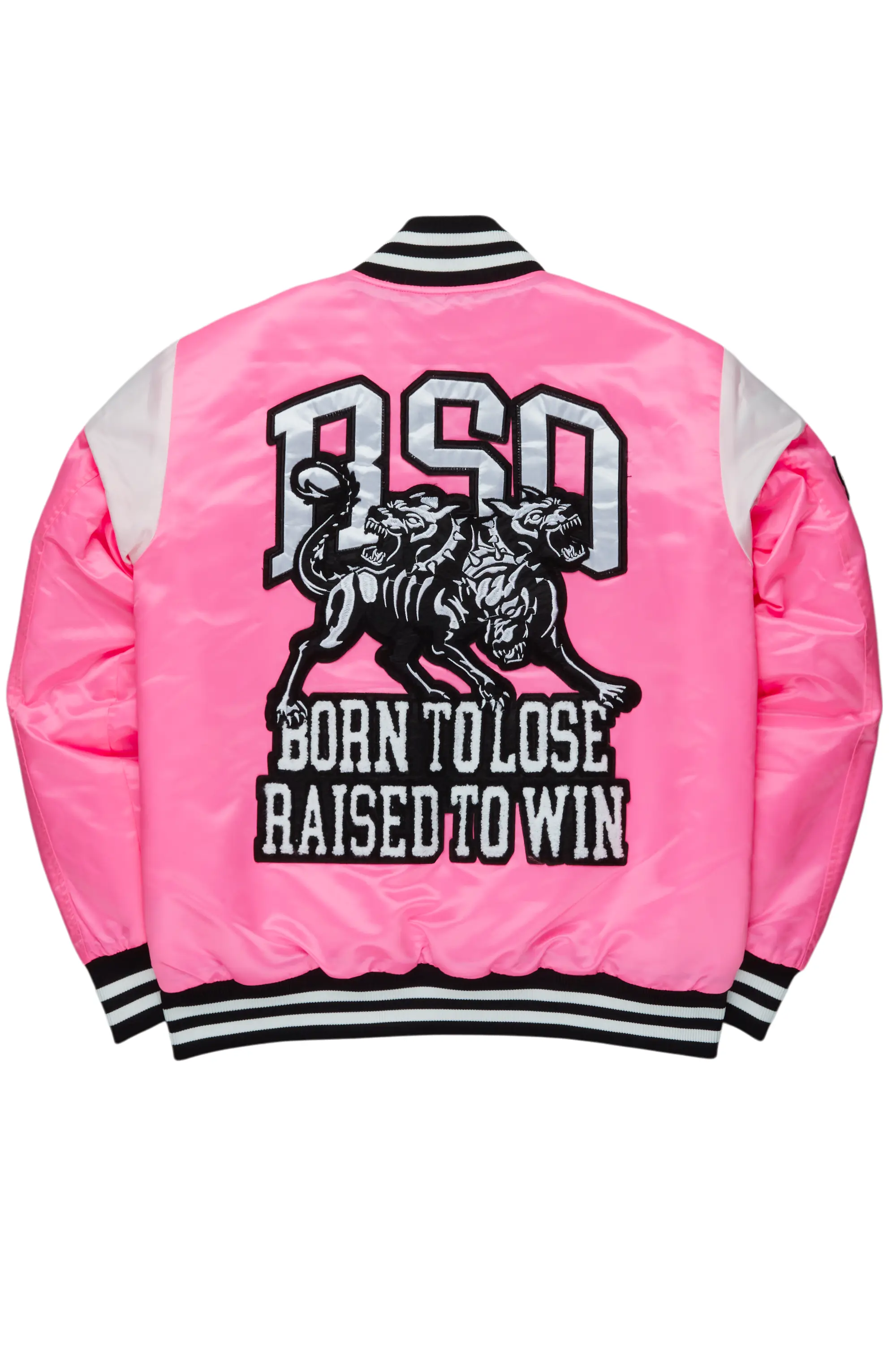 Sosa Hot Pink Satin Varsity Jacket - Image 5