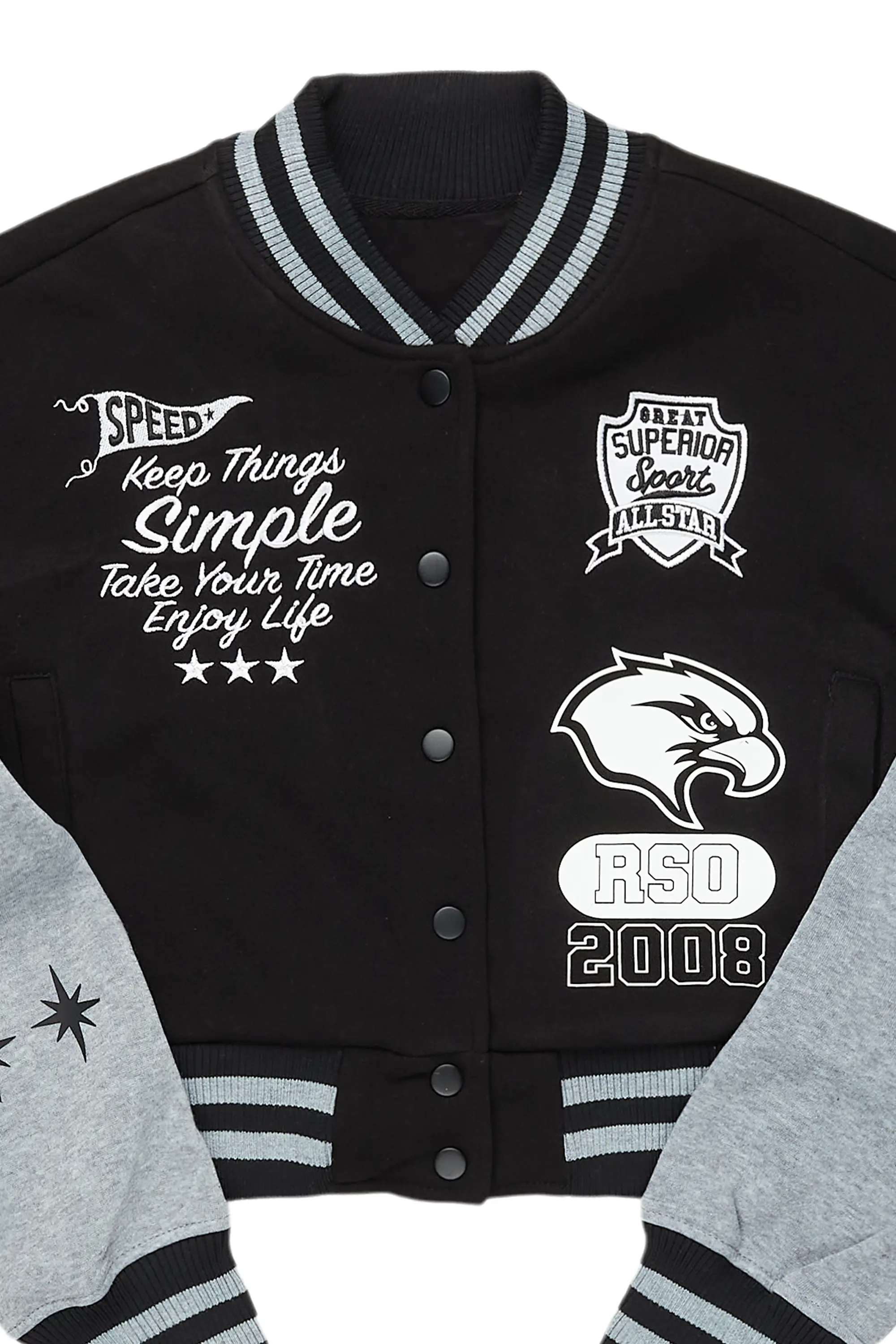 Quadaya Black Varsity Jacket - Image 2