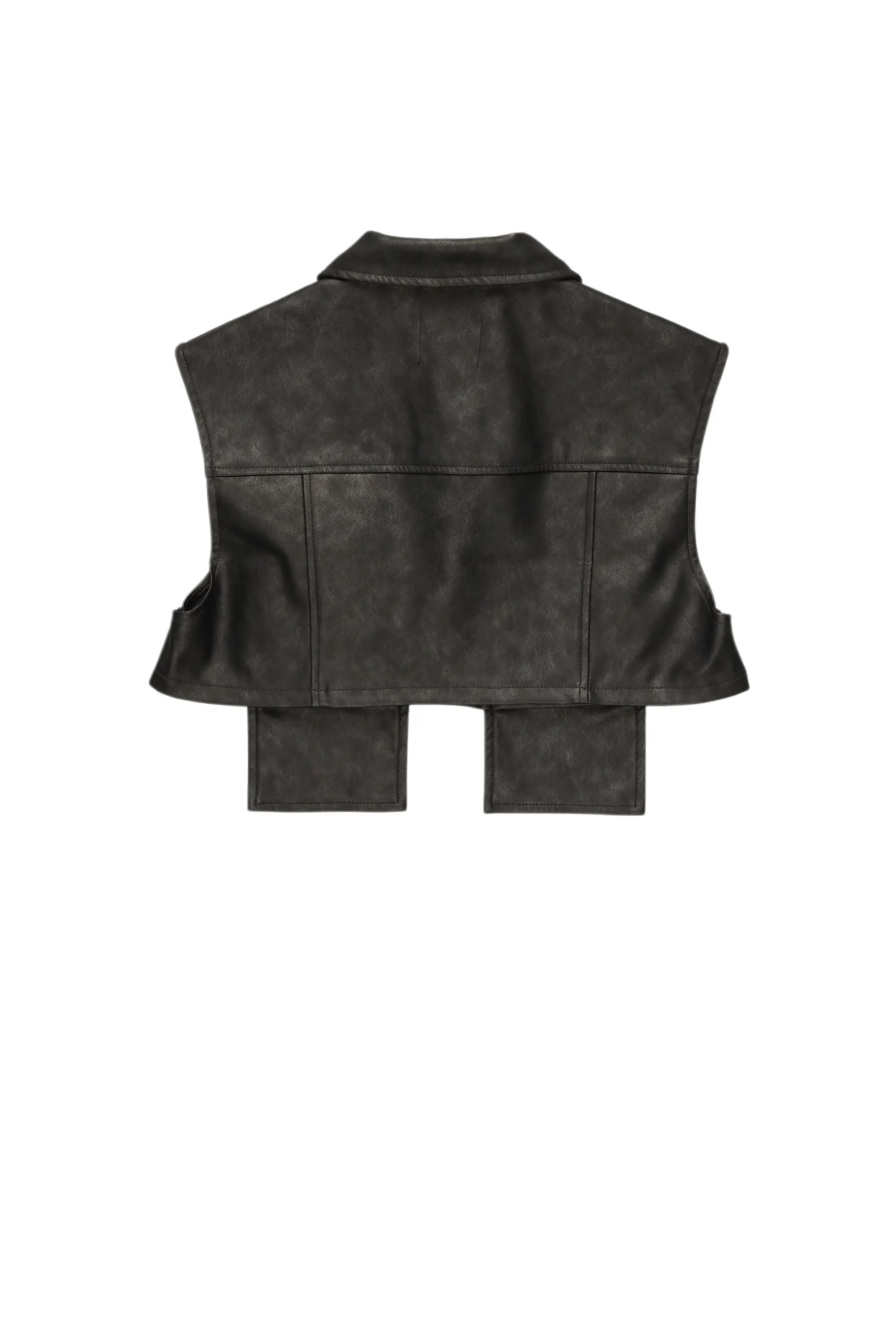 Kiedra Black Cargo Faux Leather Vest - Image 11