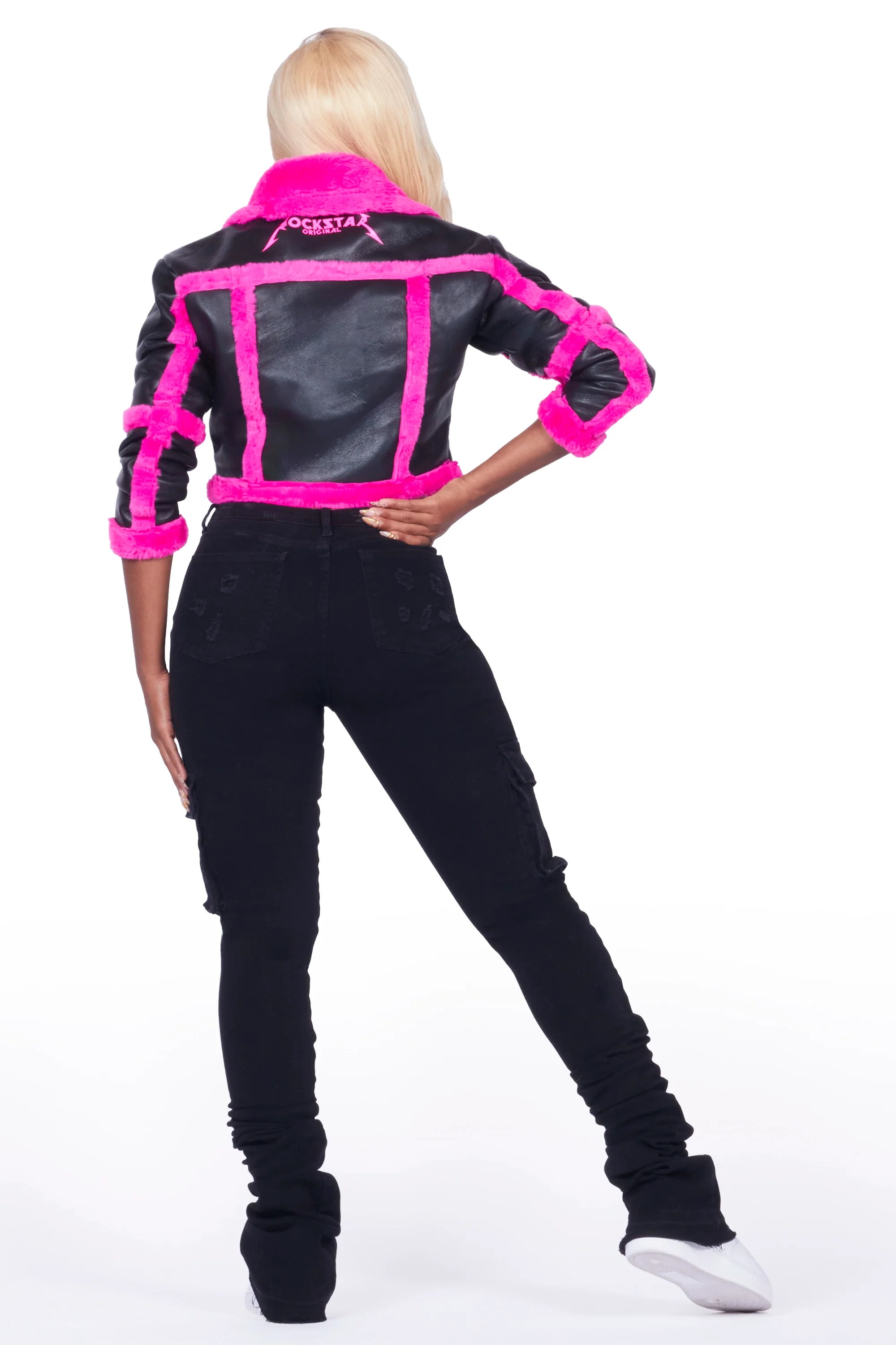 Olympia Black Faux Leather Jacket - Image 5