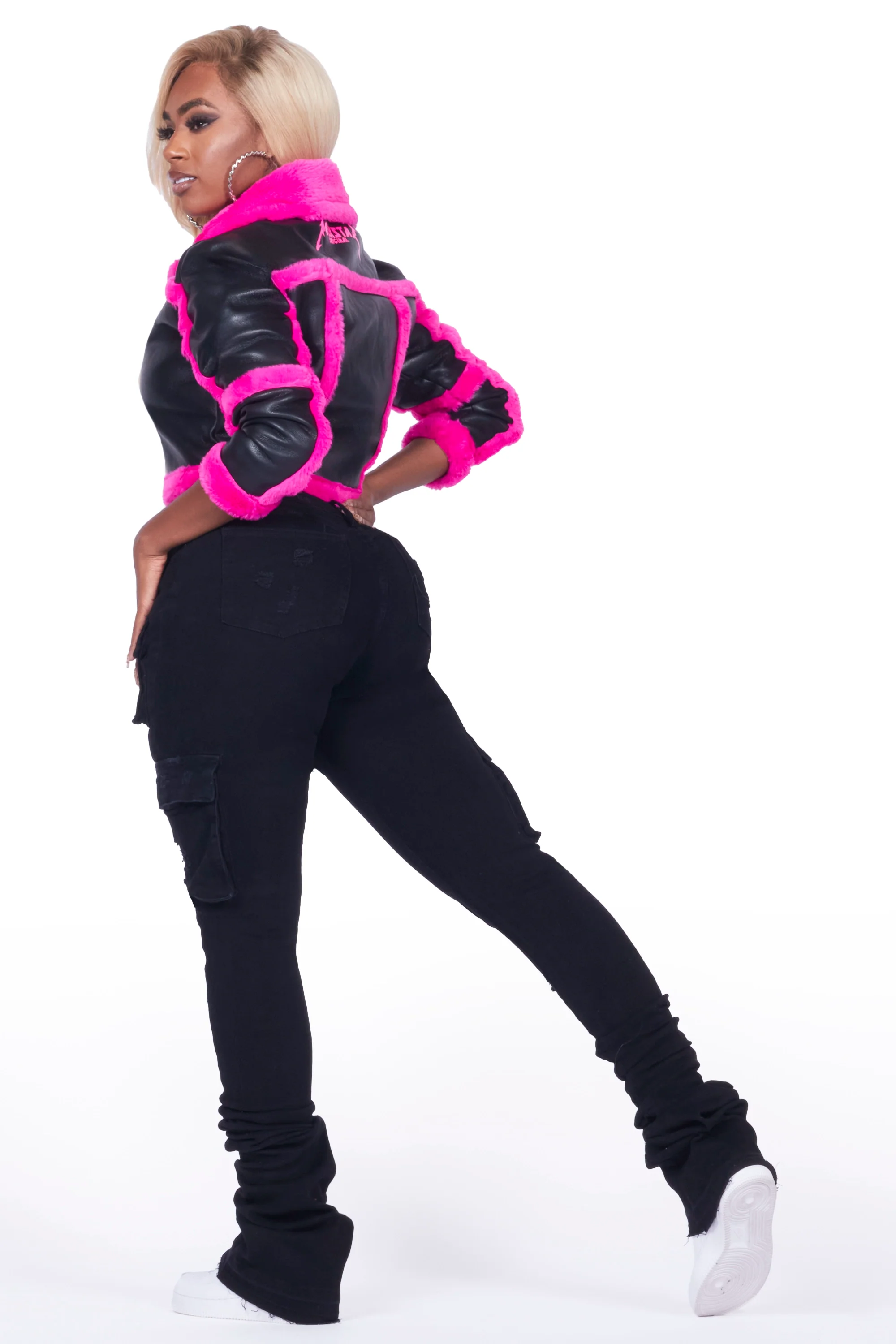 Olympia Black Faux Leather Jacket - Image 6