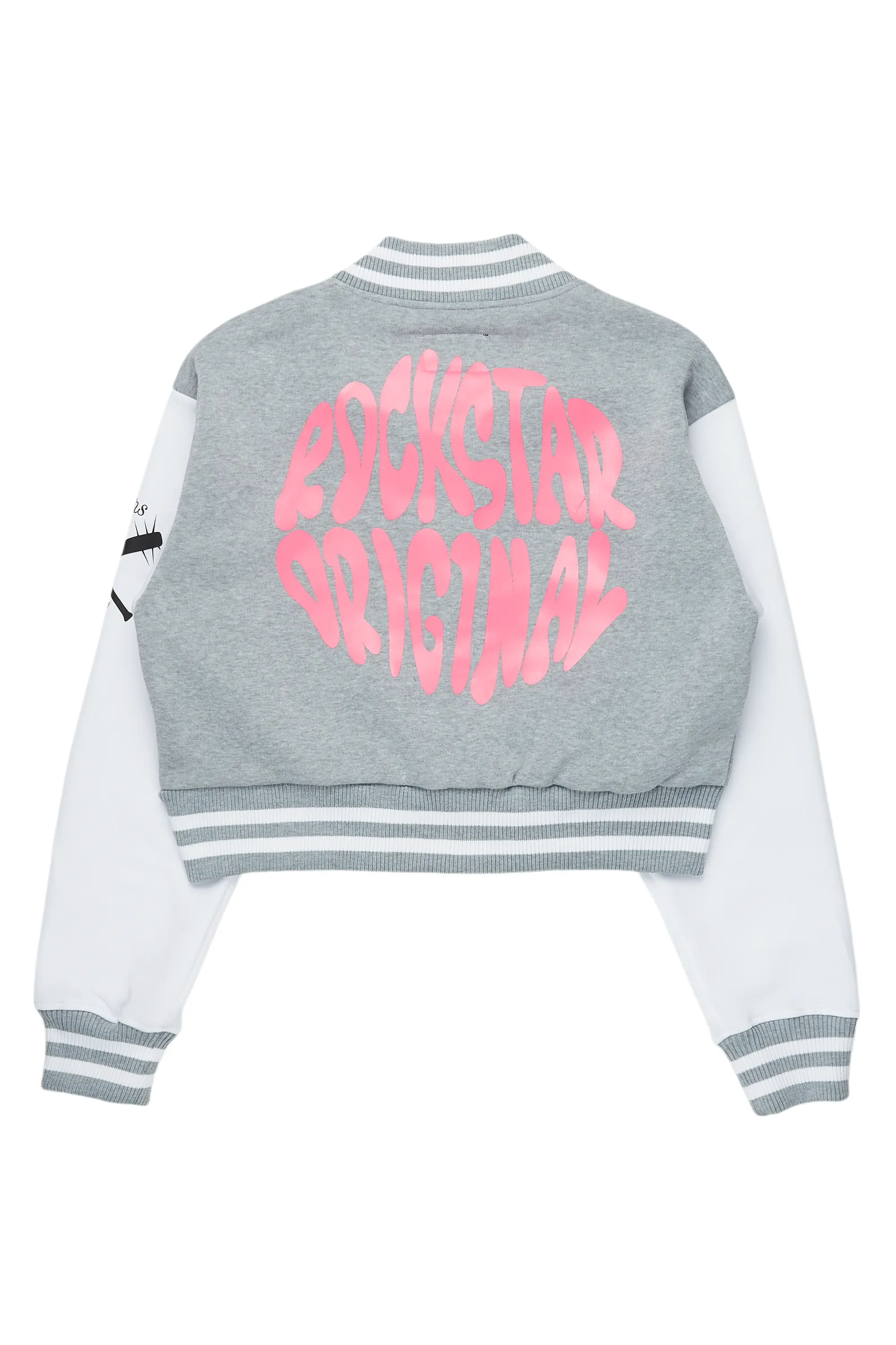 Talyka Heather Grey Varsity Jacket - Image 3