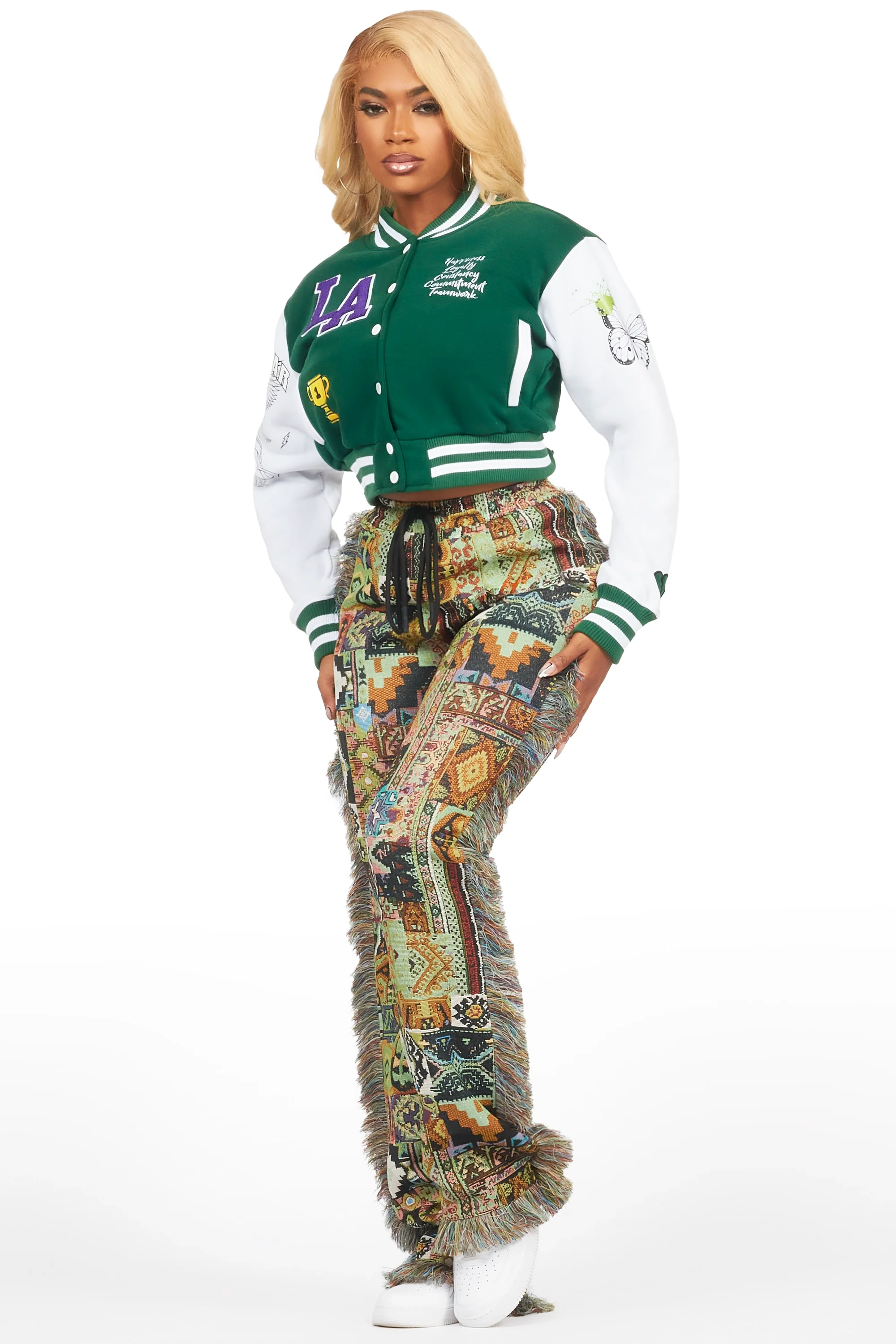Momo Green Varsity Jacket - Image 4