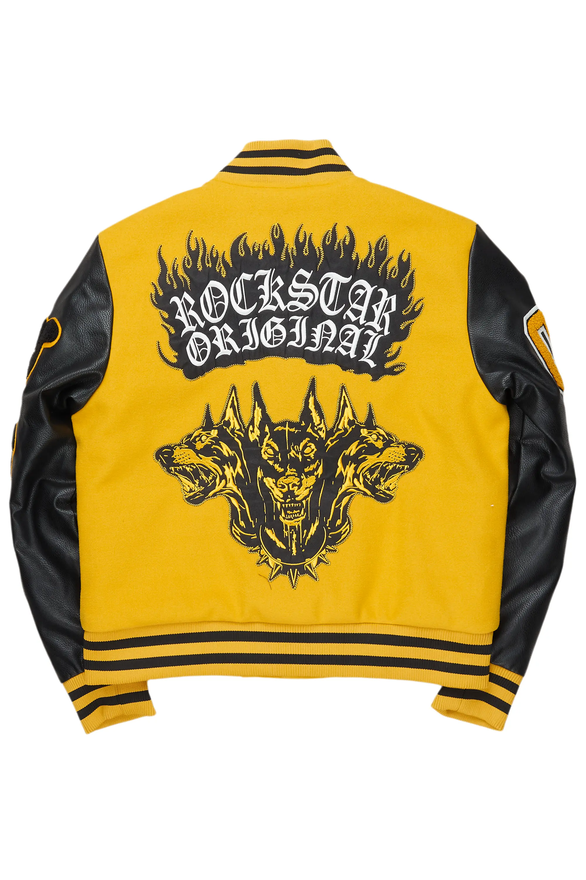 Leslee Black/Yellow Oversized Varsity Jacket - Image 11