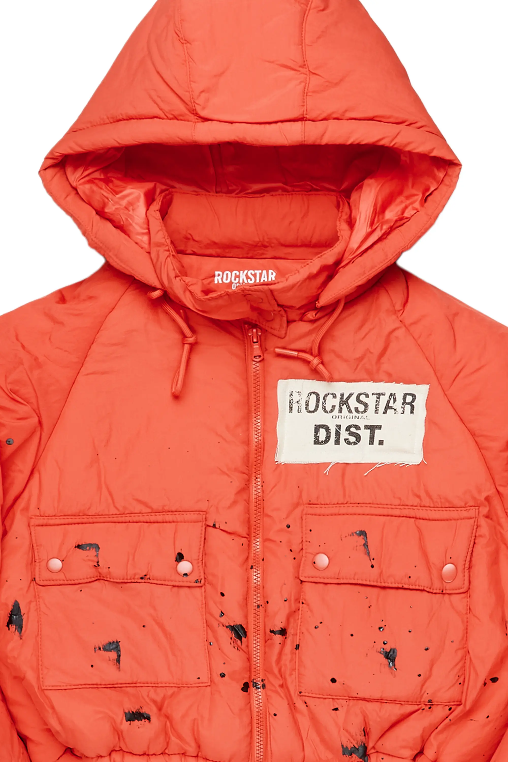 Zayla Orange Art Dist. Puffer Jacket - Image 15