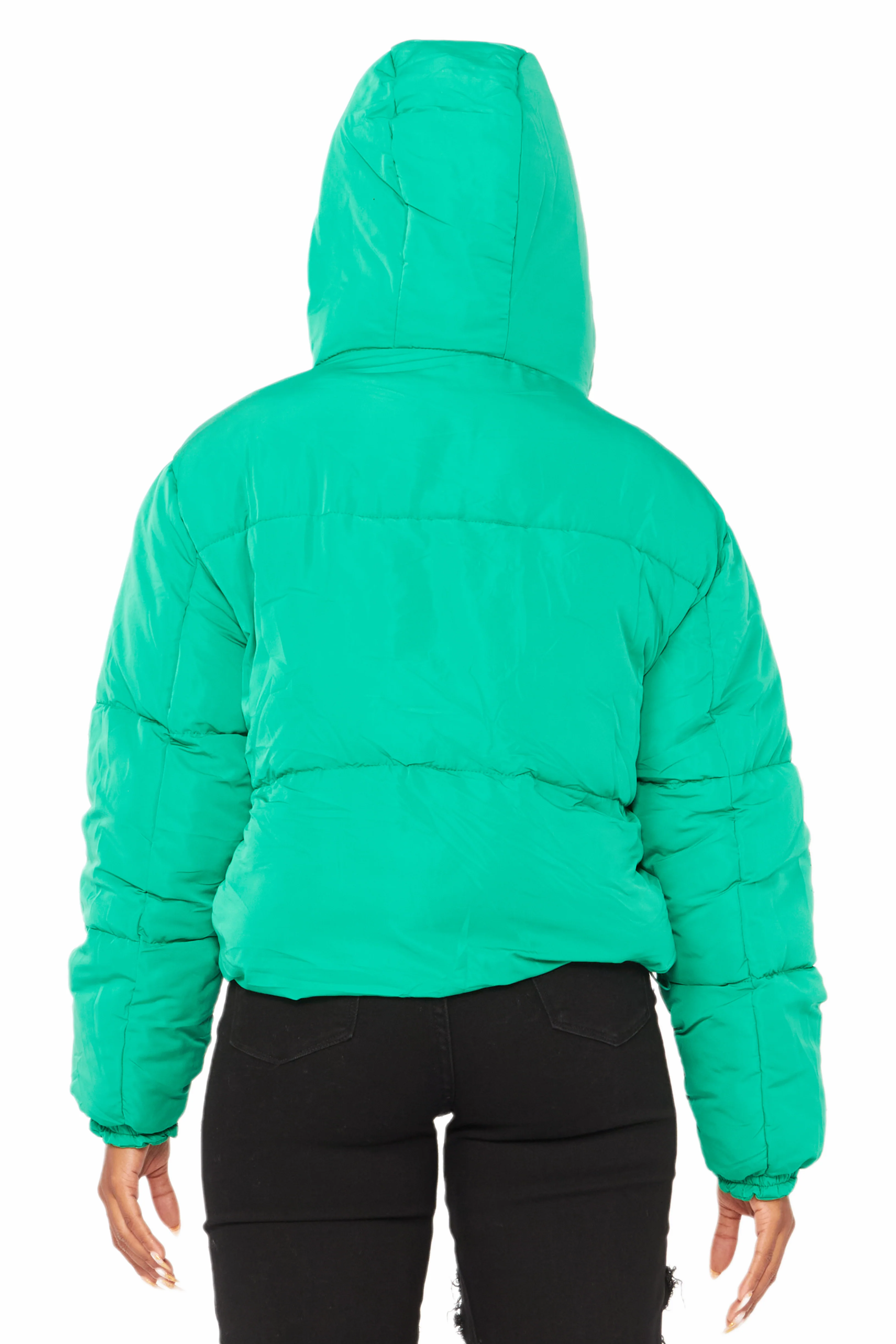 Keira Green Drippy Puffer Jacket - Image 12