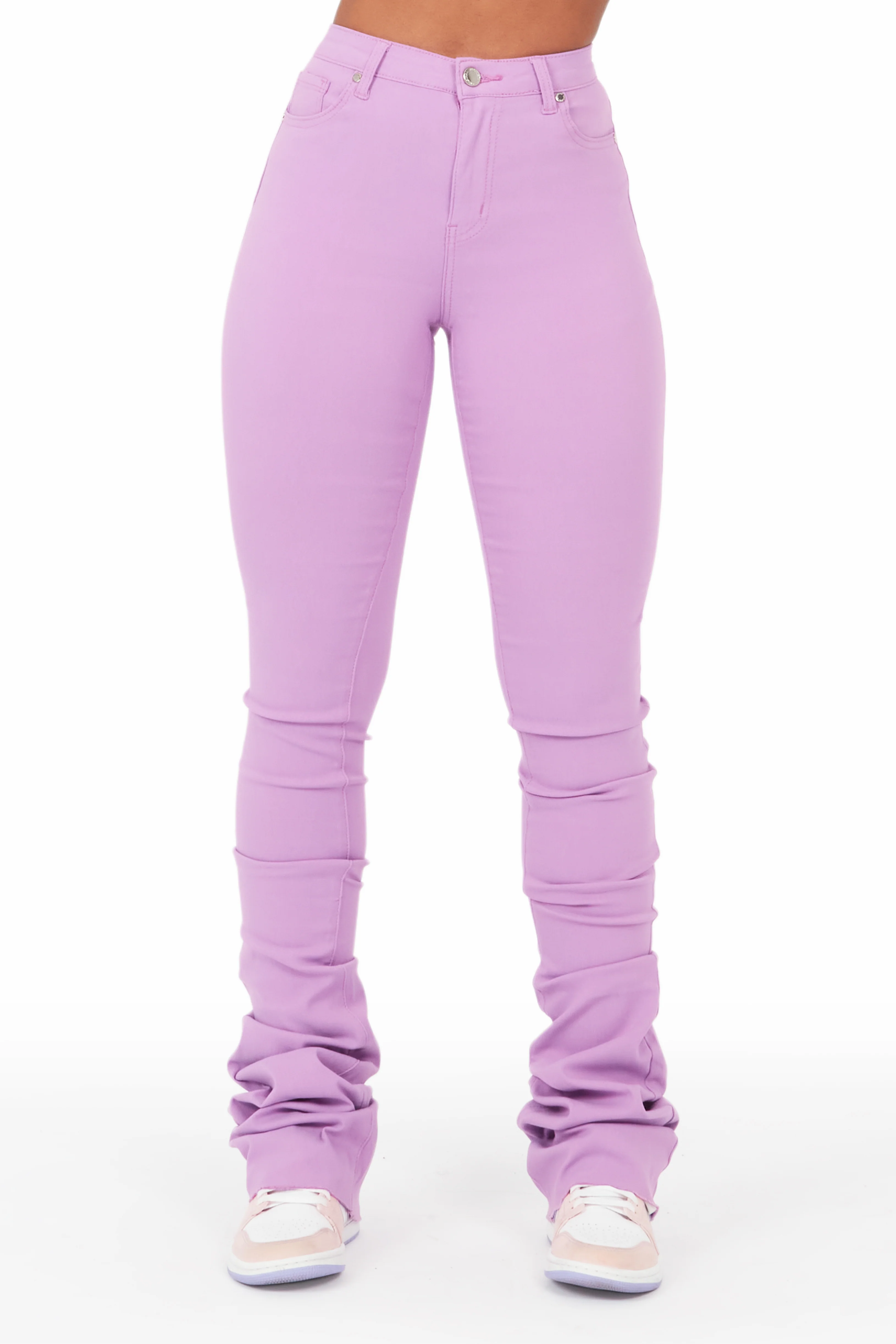 Khadeeja Lavender Super Stacked Jean - Image 4