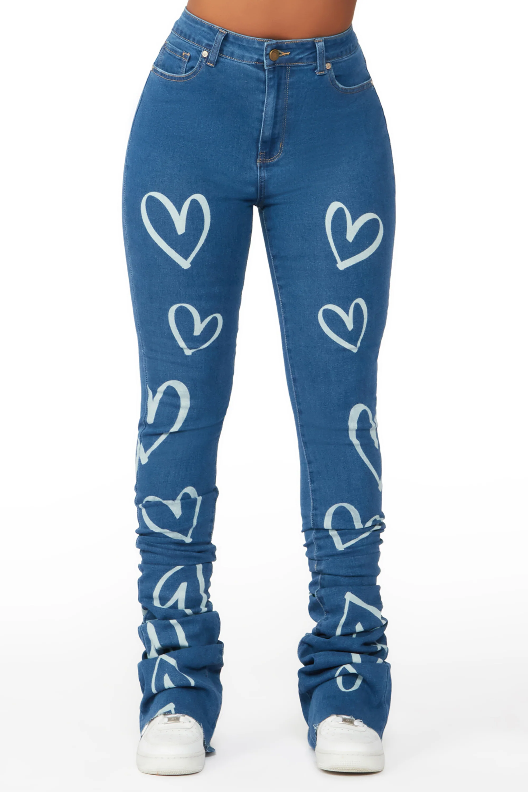 Mrs. Steal Your Heart Med. Wash Super Stacked Jean