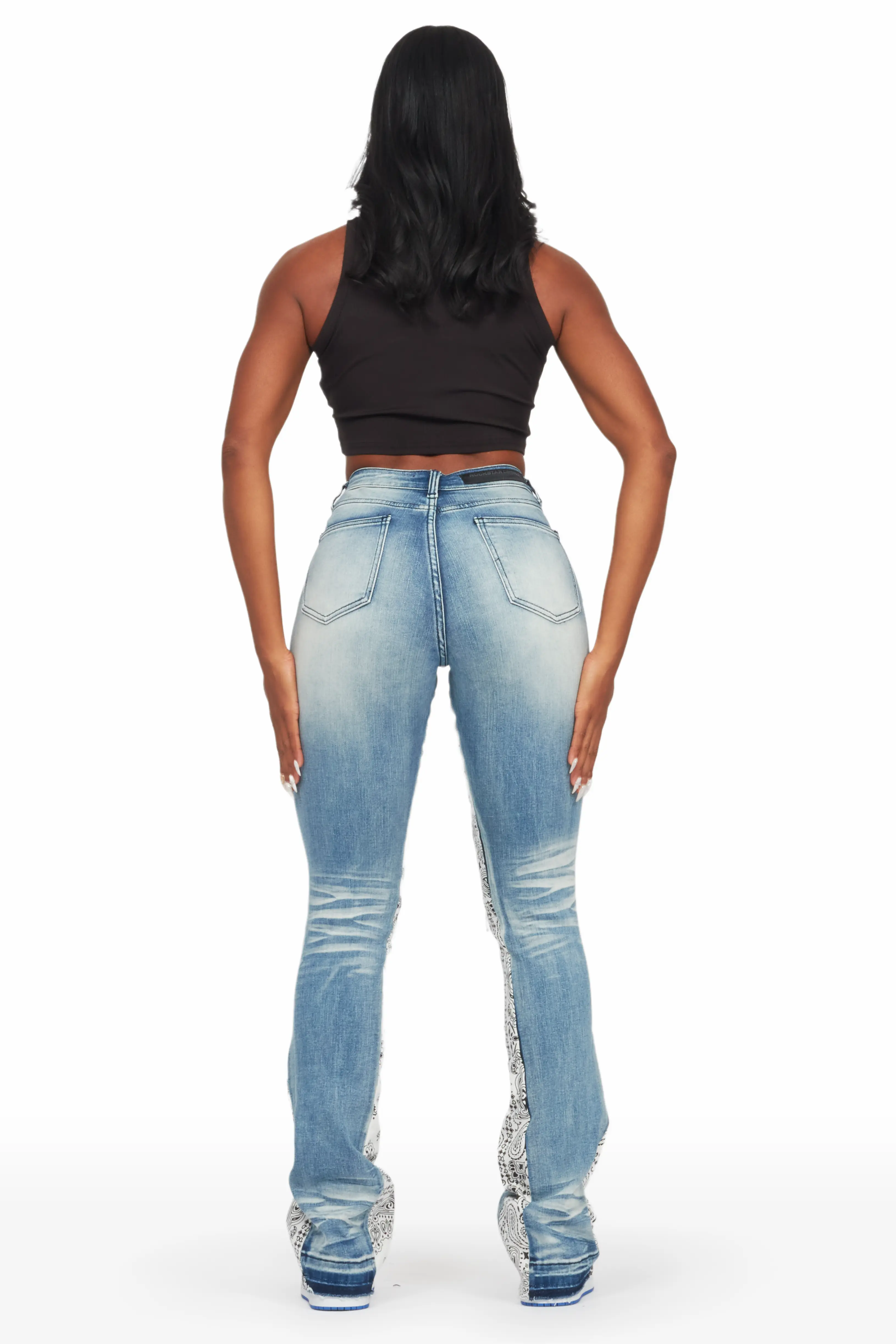 Khaleesy Light Wash Stacked Flare Jean - Image 5