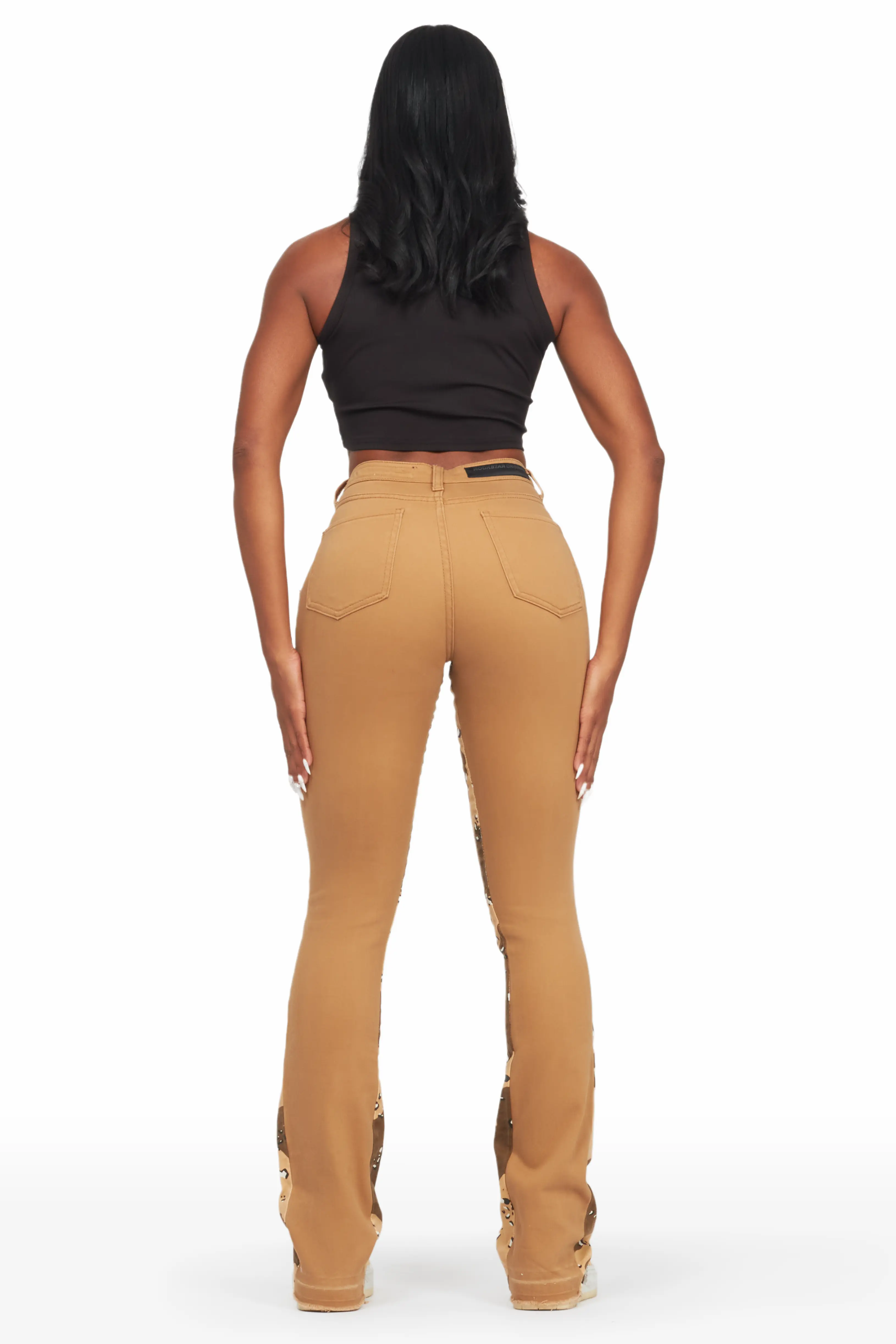 Khaleesy Tan/Camo Stacked Flare Jean - Image 5