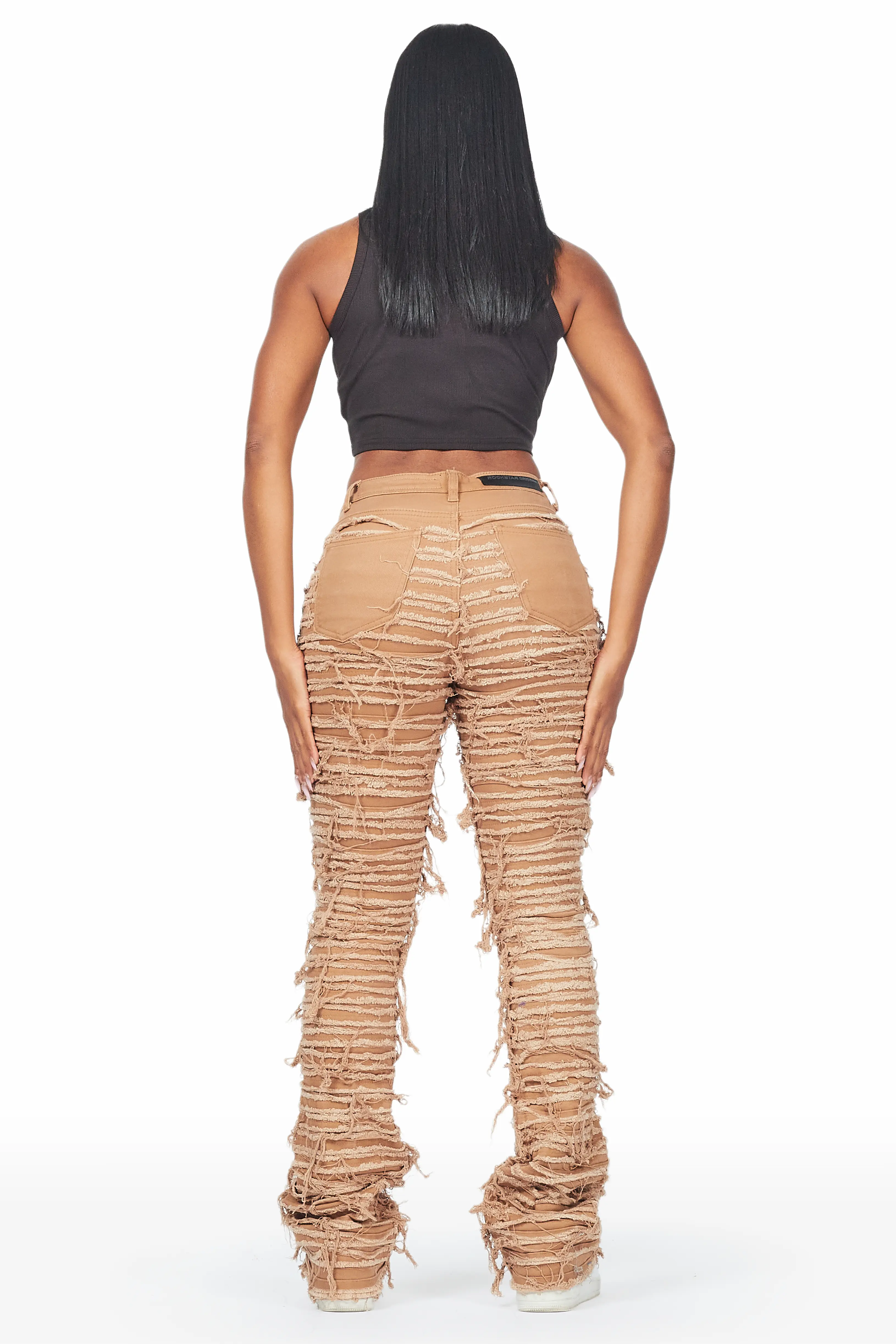 Melany Tan Stacked Flared Jean - Image 5