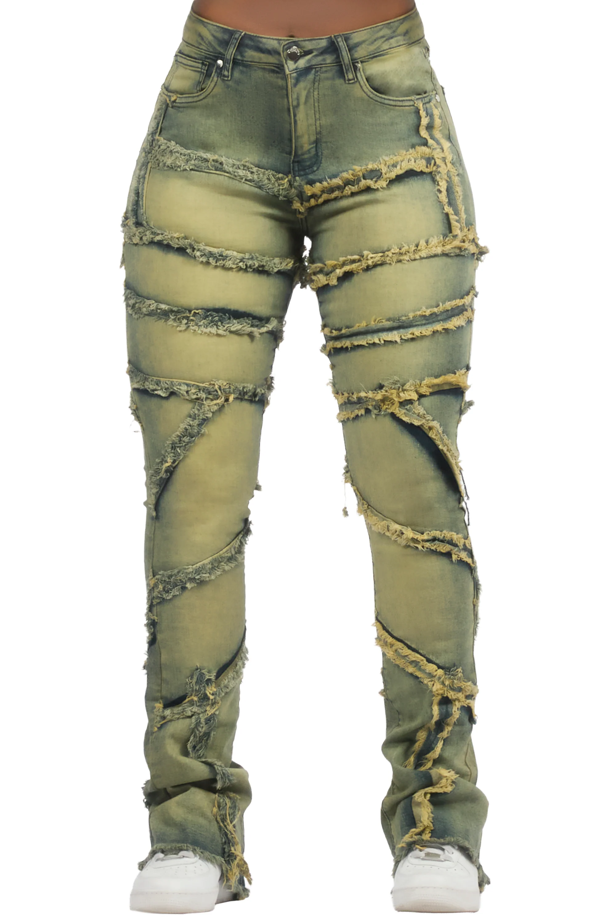 Zytaii Vintage Wash Stacked Flare Jean - Image 3