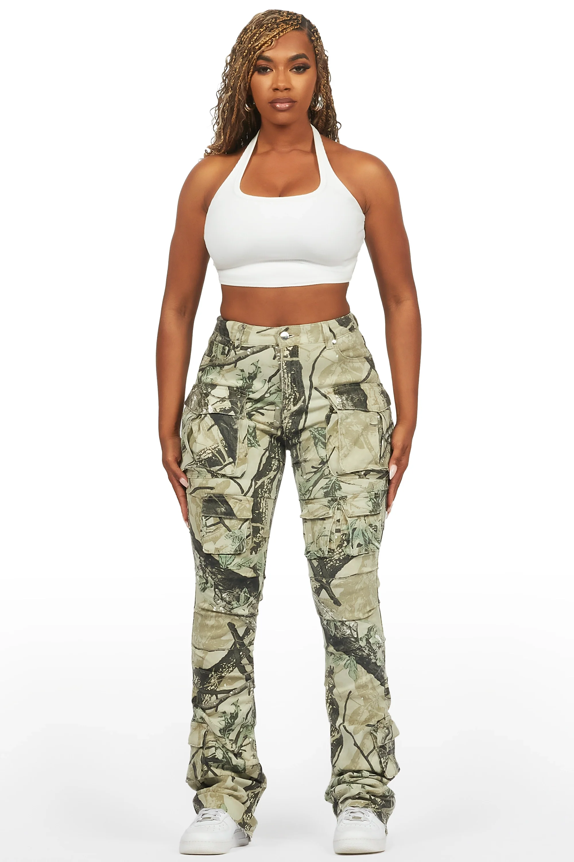 Chabria Tree Camo Stacked Flare Jean - Image 3