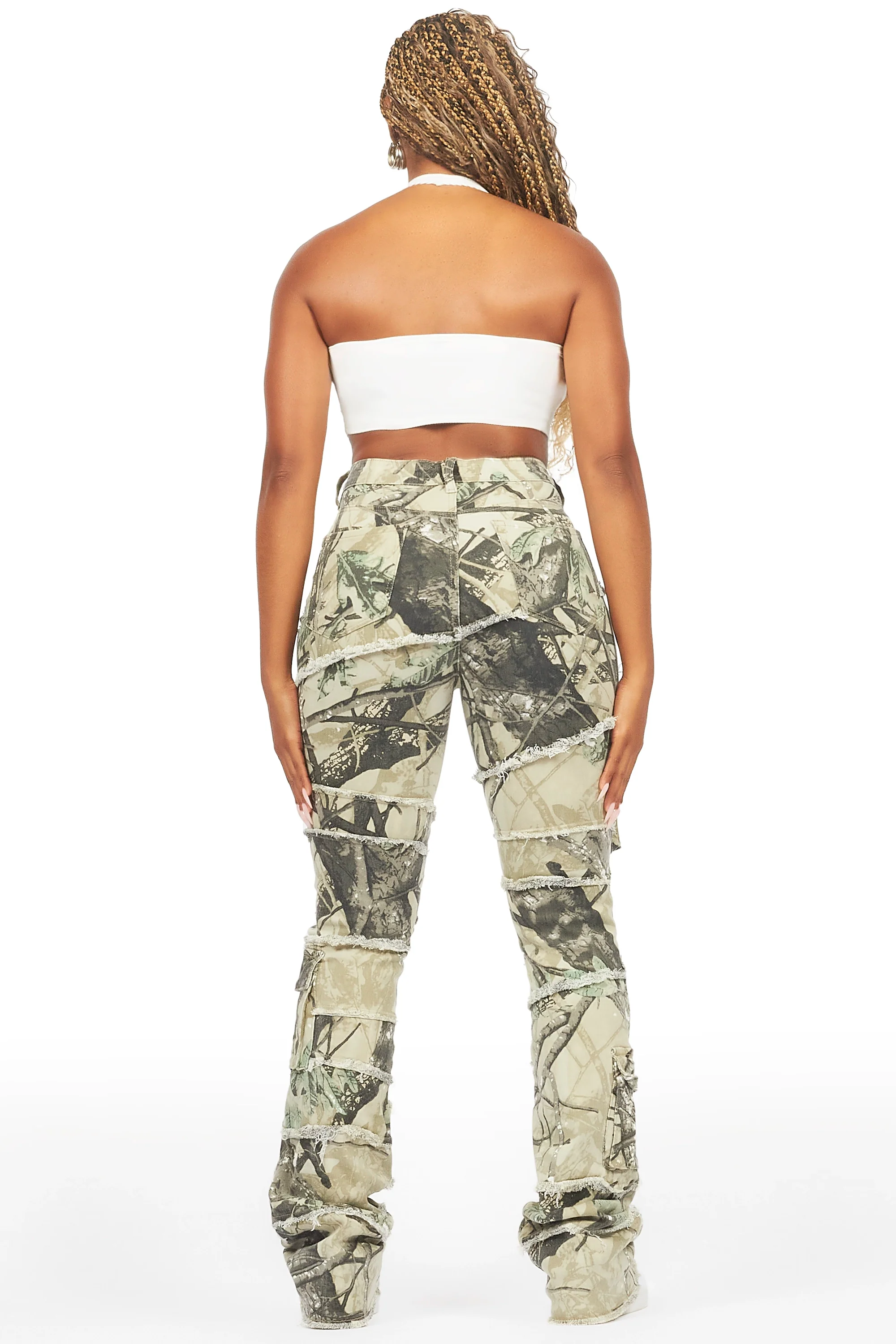 Mikayla Tree Camo Stacked Flare Jean - Image 6
