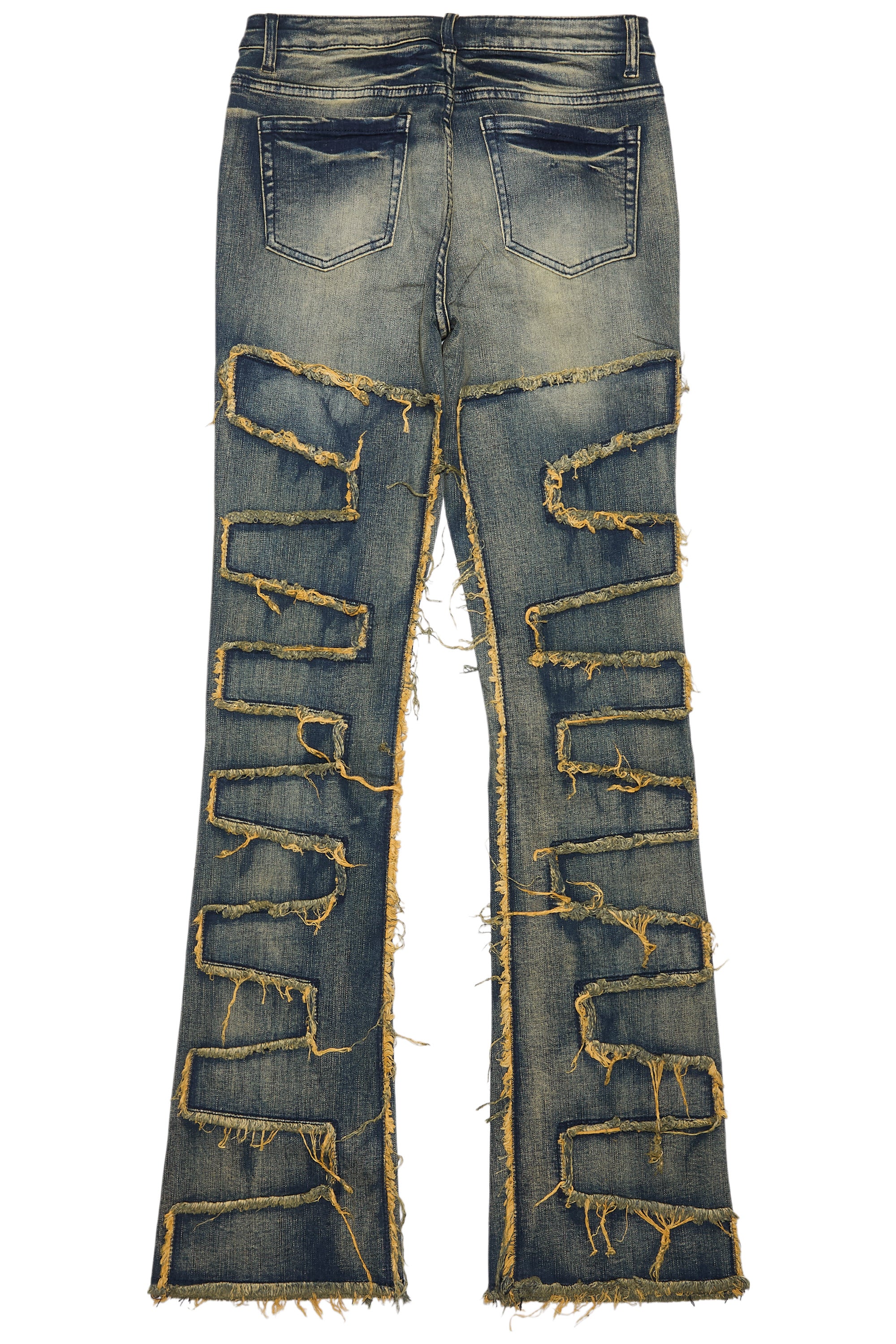 Zariyah Tinted Dark Wash Rhinestone Stacked Flare Jean - Image 11