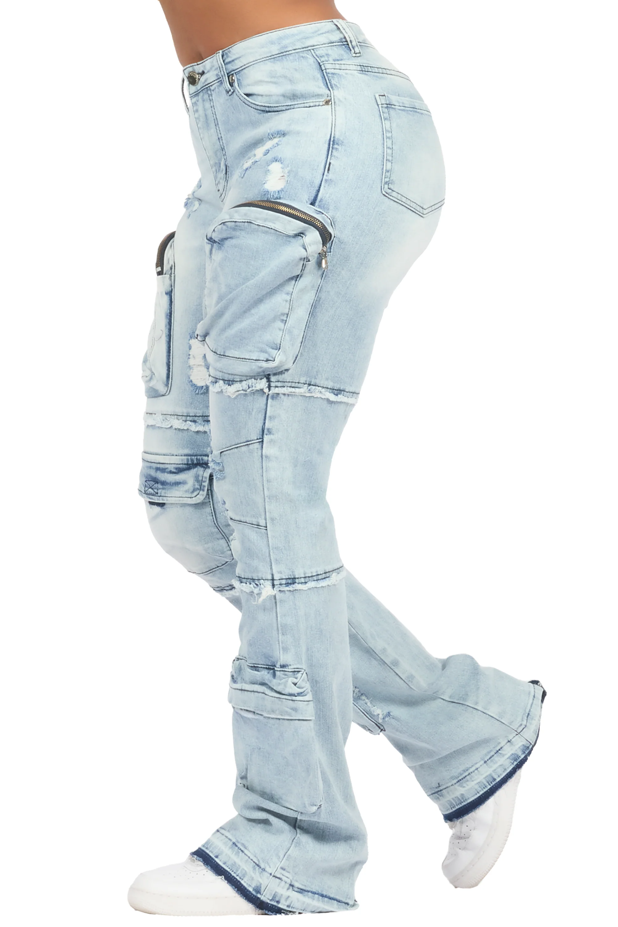 Toniesha Light Wash Stacked Flare Jean - Image 12