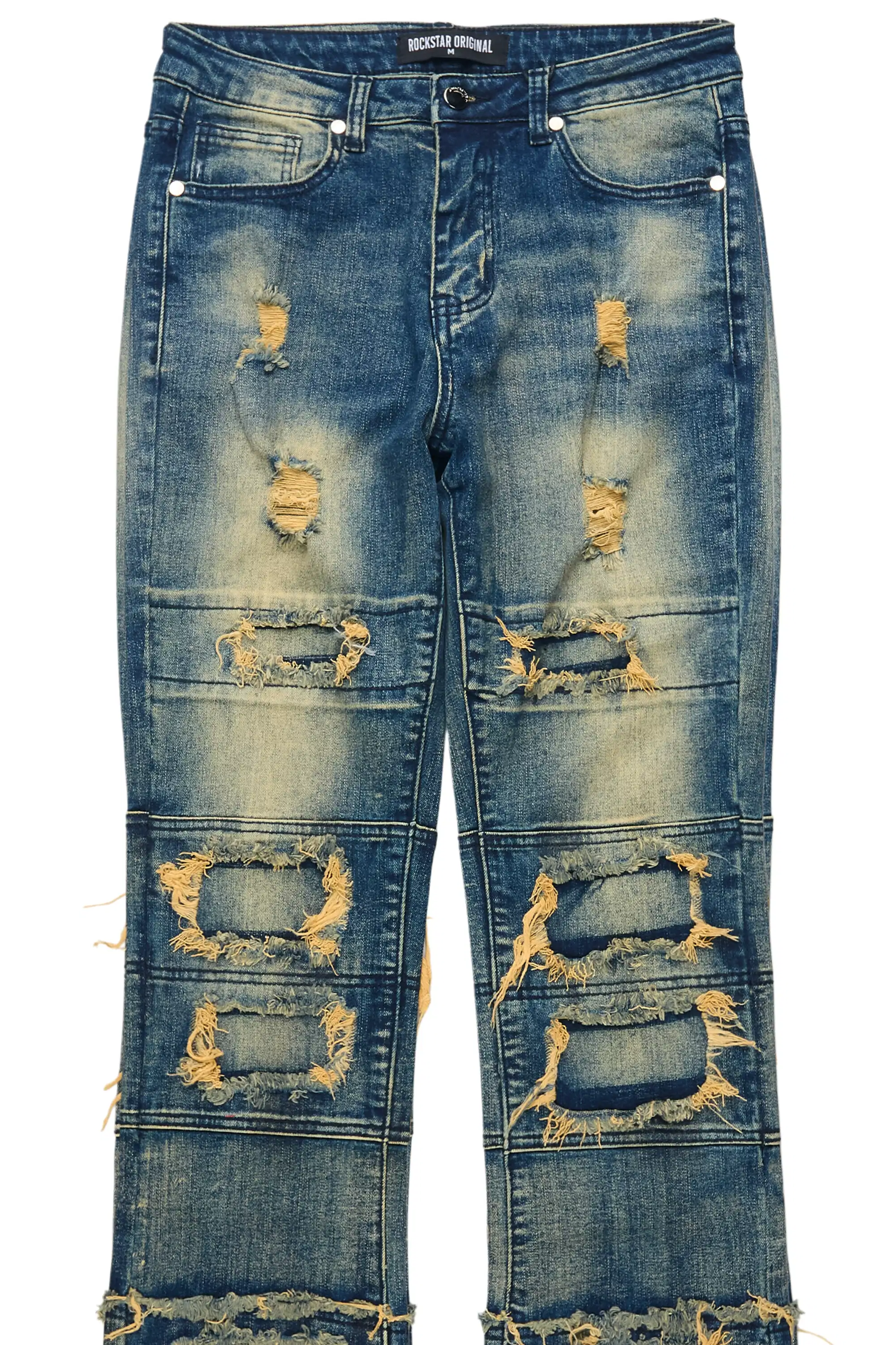 Amerya Tinted Wash Distressed Stacked Flare Jean - Image 6