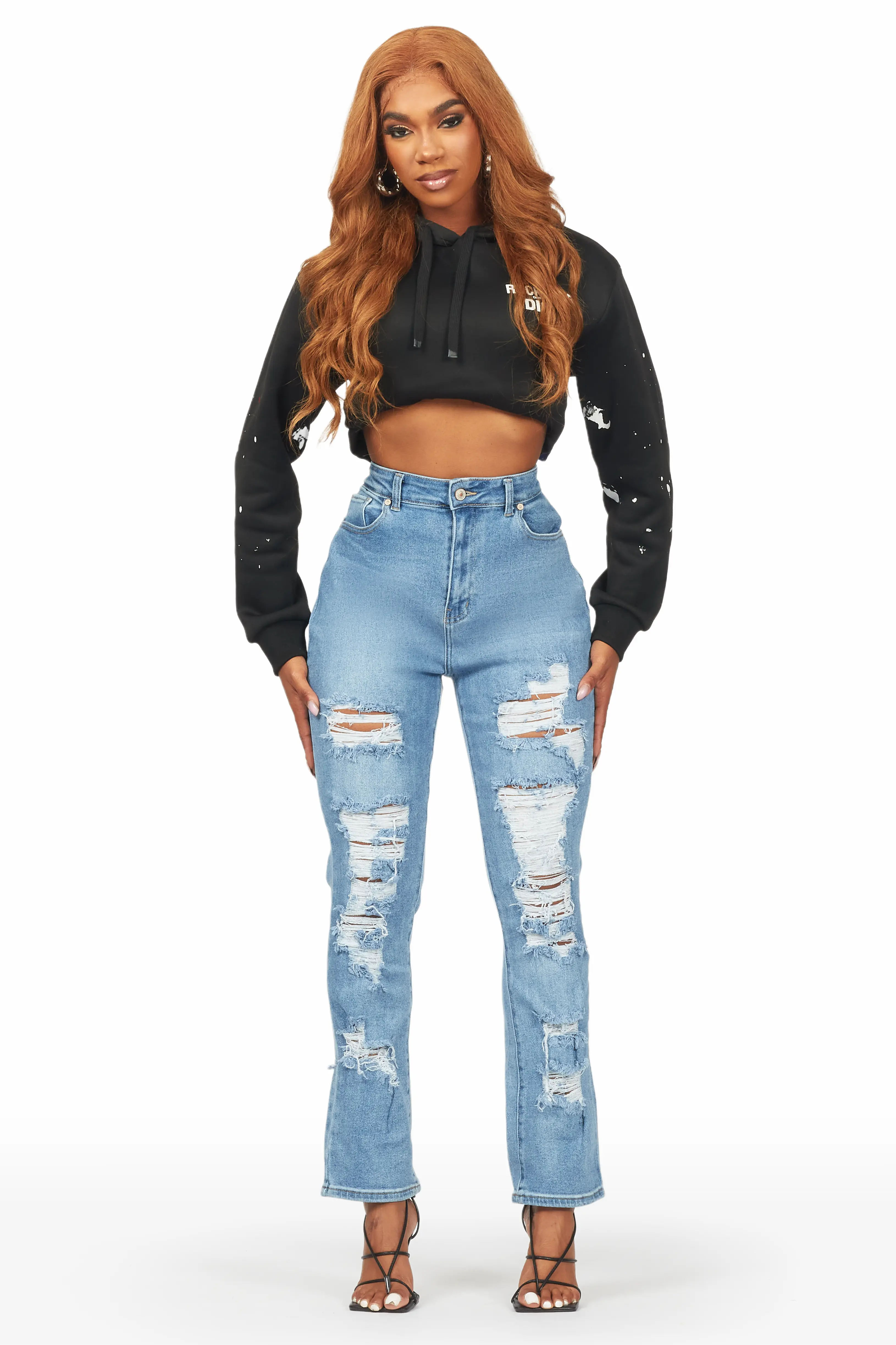 Kaydan Light Wash Distressed Skinny Jean - Image 3