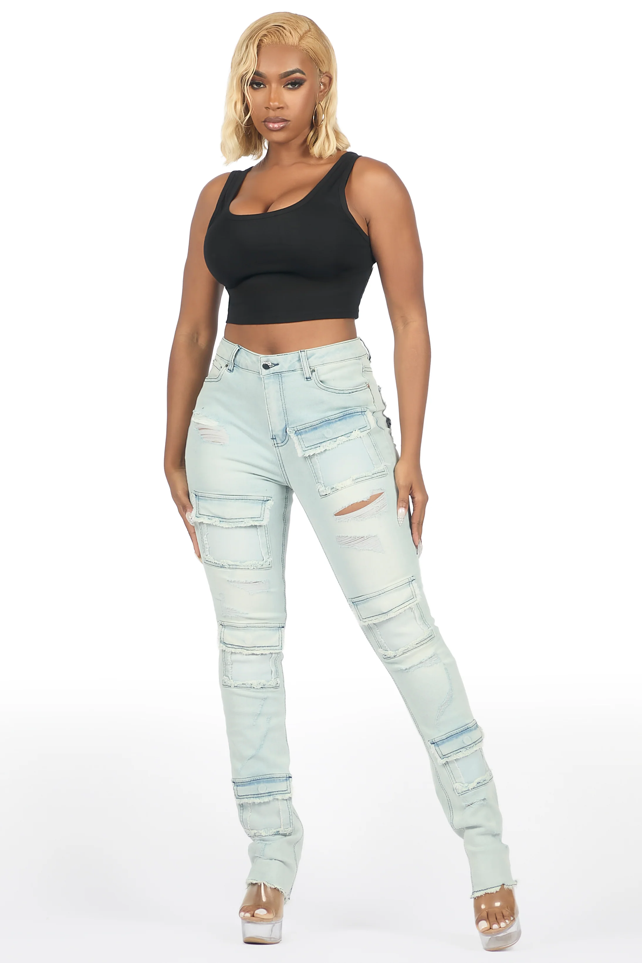 Kritisha Light Wash Cargo Skinny Jean - Image 2