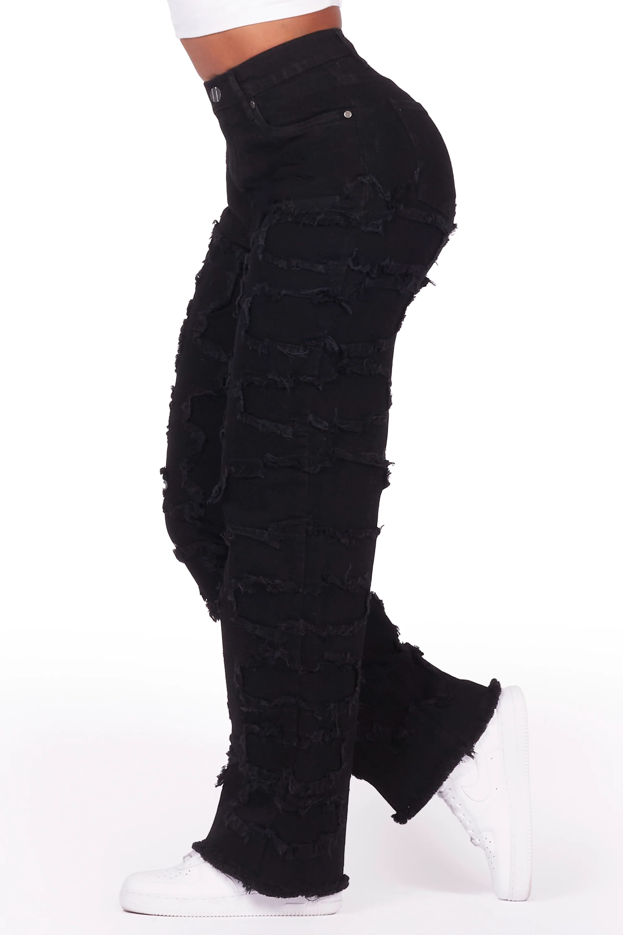 Jhourney Black Baggy Stacked Jean - Image 4
