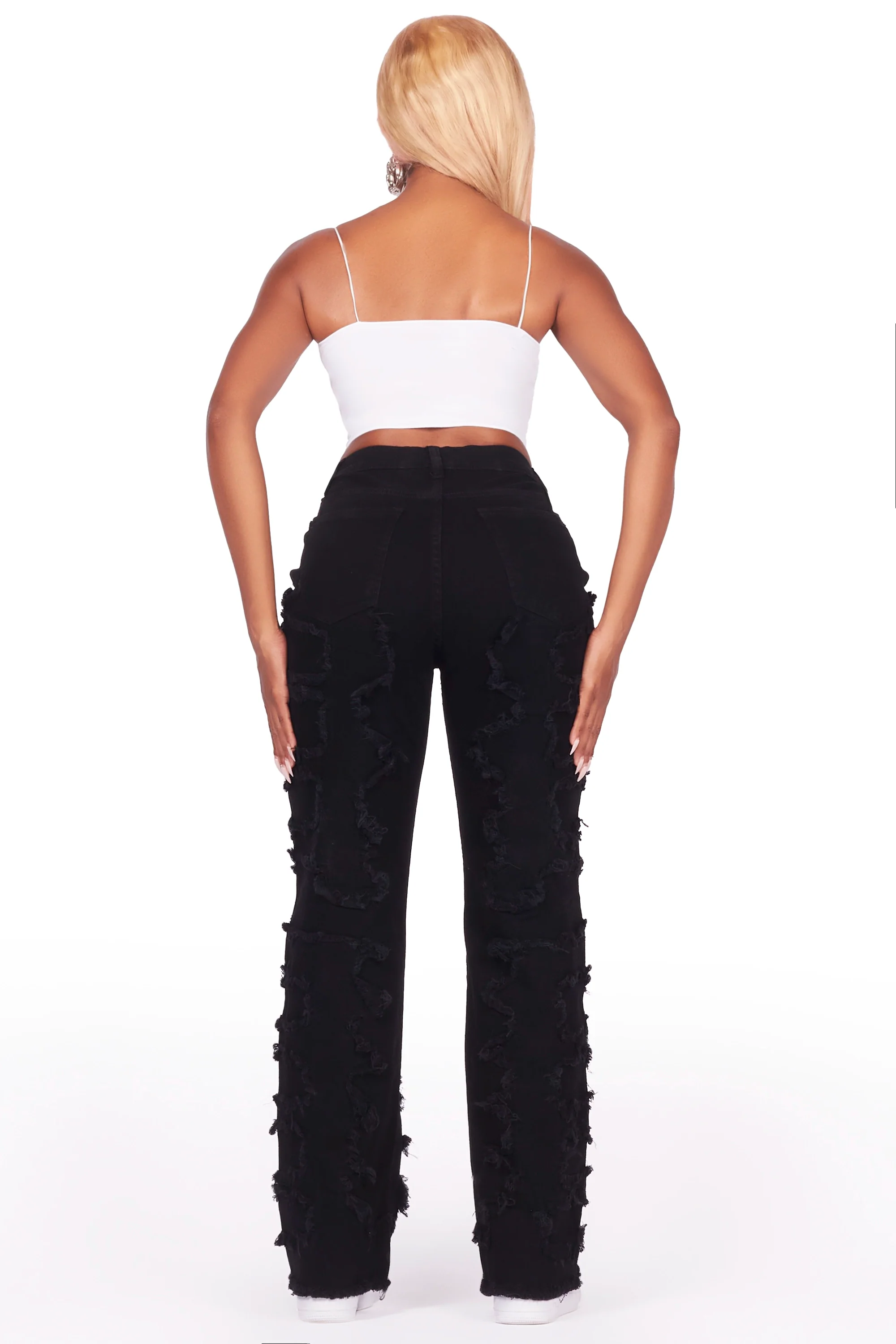 Jhourney Black Baggy Stacked Jean - Image 5