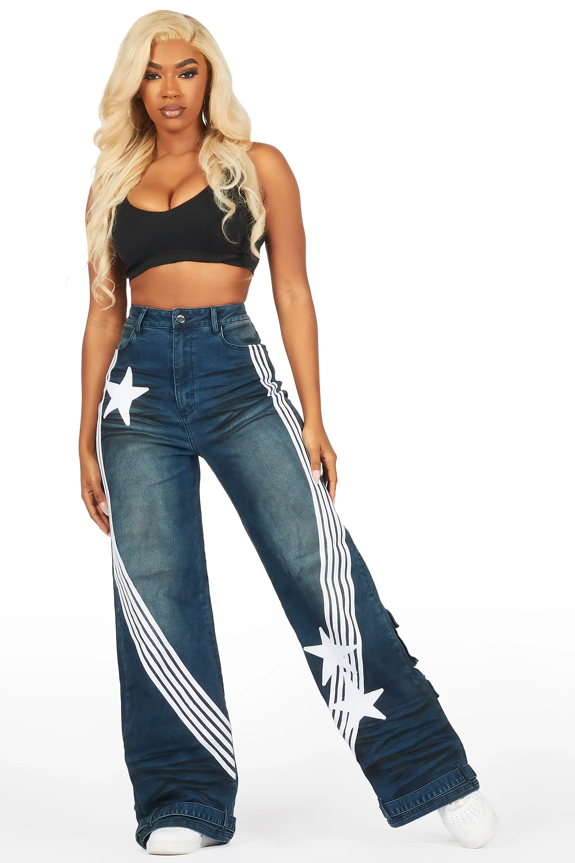 Bryana Dark Wash Wide Leg Jean - Image 3