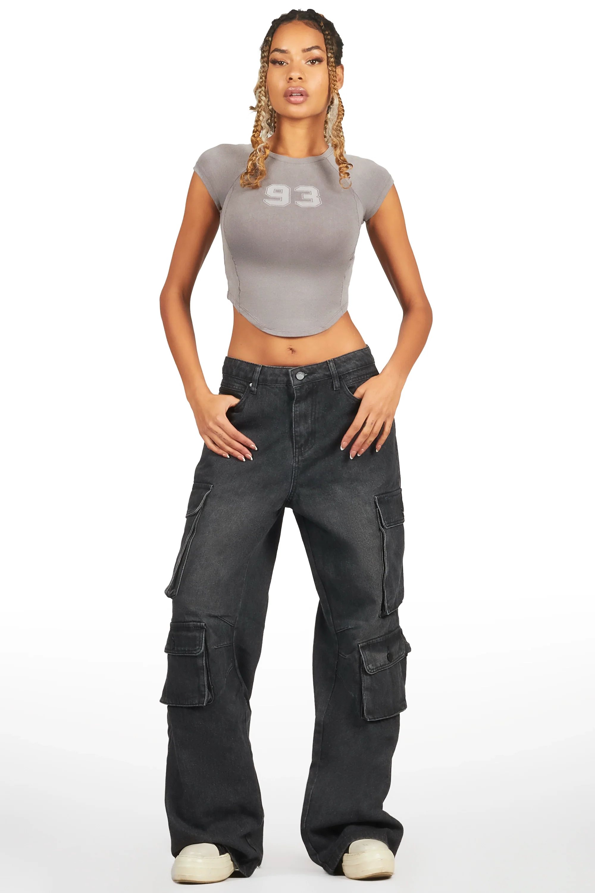 Maliqa Black Baggy Cargo Jean - Image 2