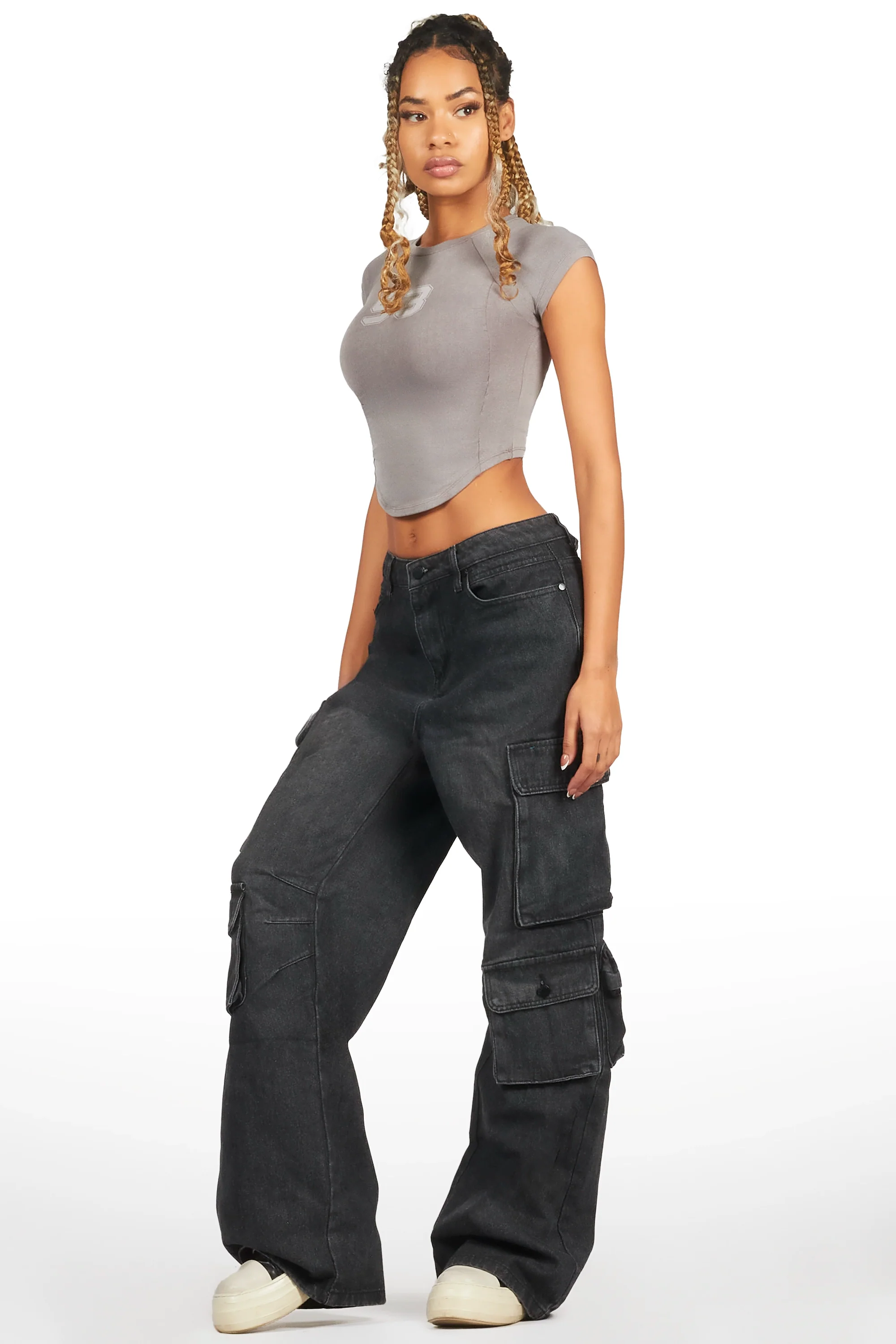Maliqa Black Baggy Cargo Jean - Image 4