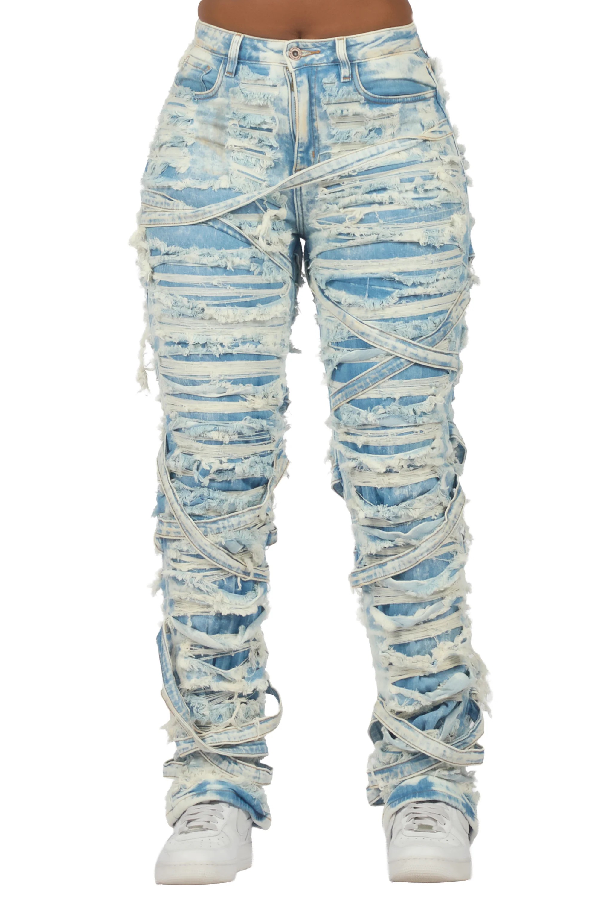 Kelia Light Wash Distressed Jean - Image 7