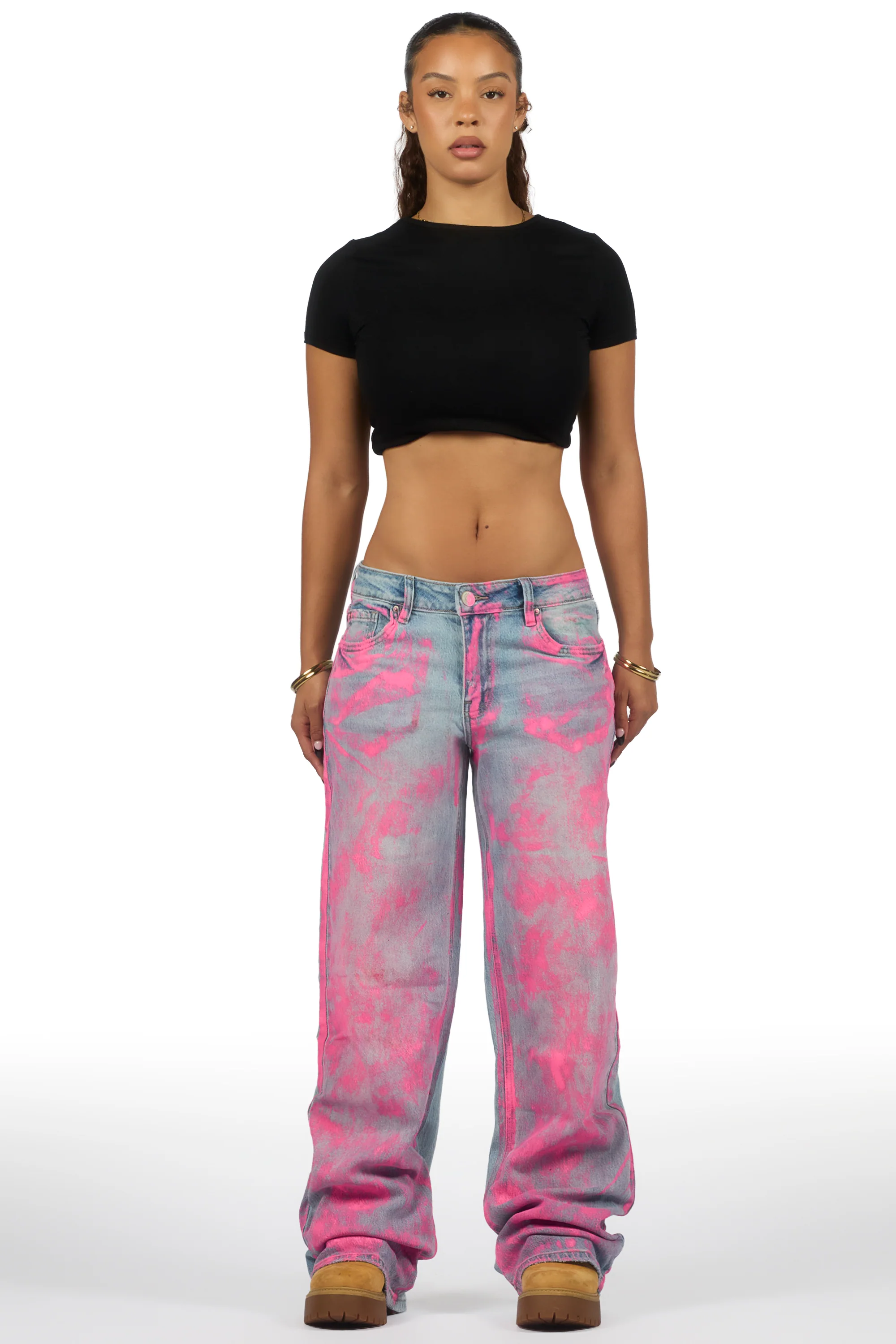 Tiona Med. Wash Painted Baggy Jean - Image 3
