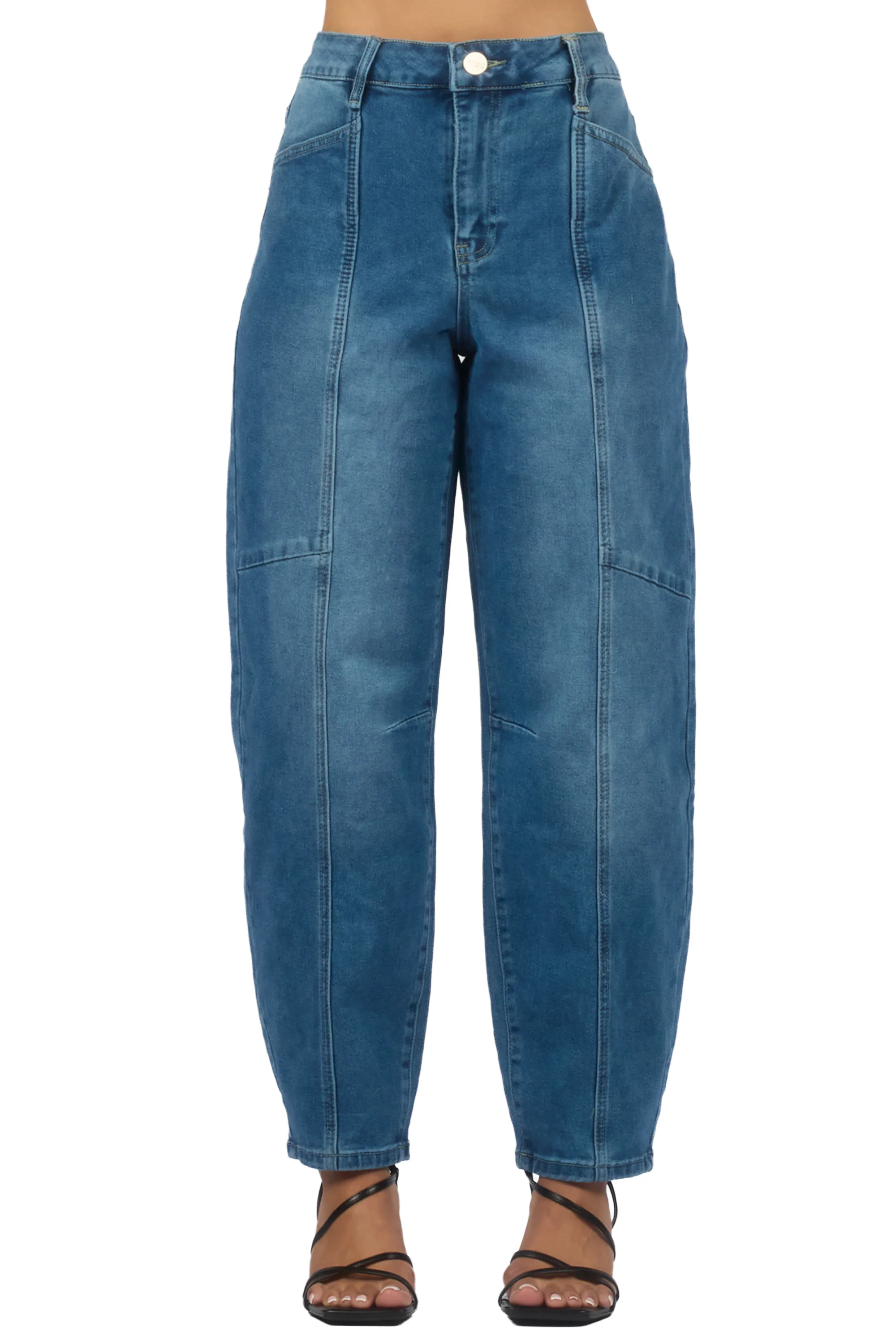 Shavila Med. Wash Seamed Barrel Baggy Jean - Image 6