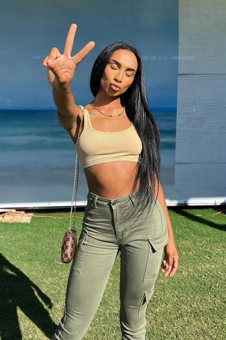 Vixen Olive Cargo Super Stacked Jean - Image 3
