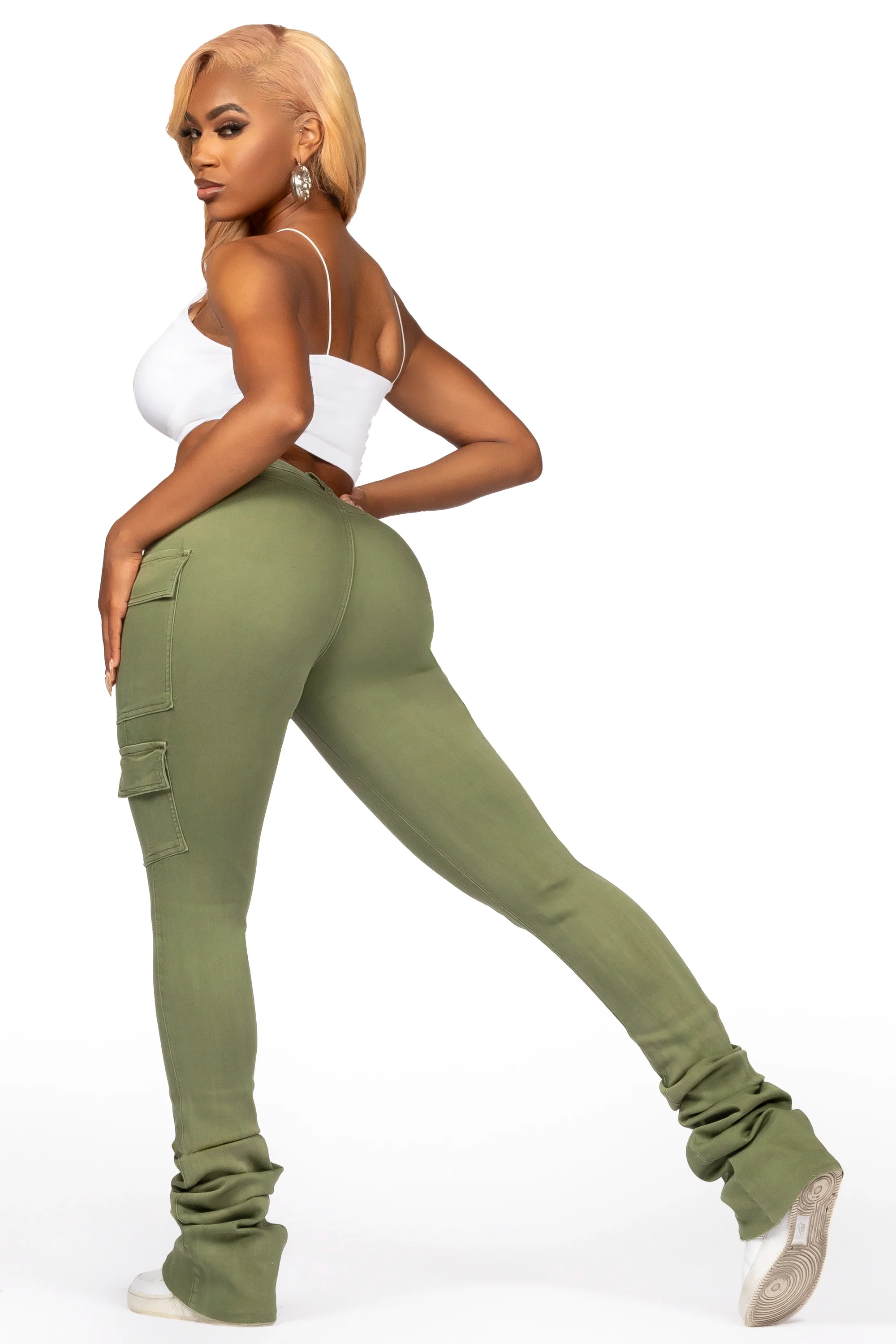 Vixen Olive Cargo Super Stacked Jean - Image 6
