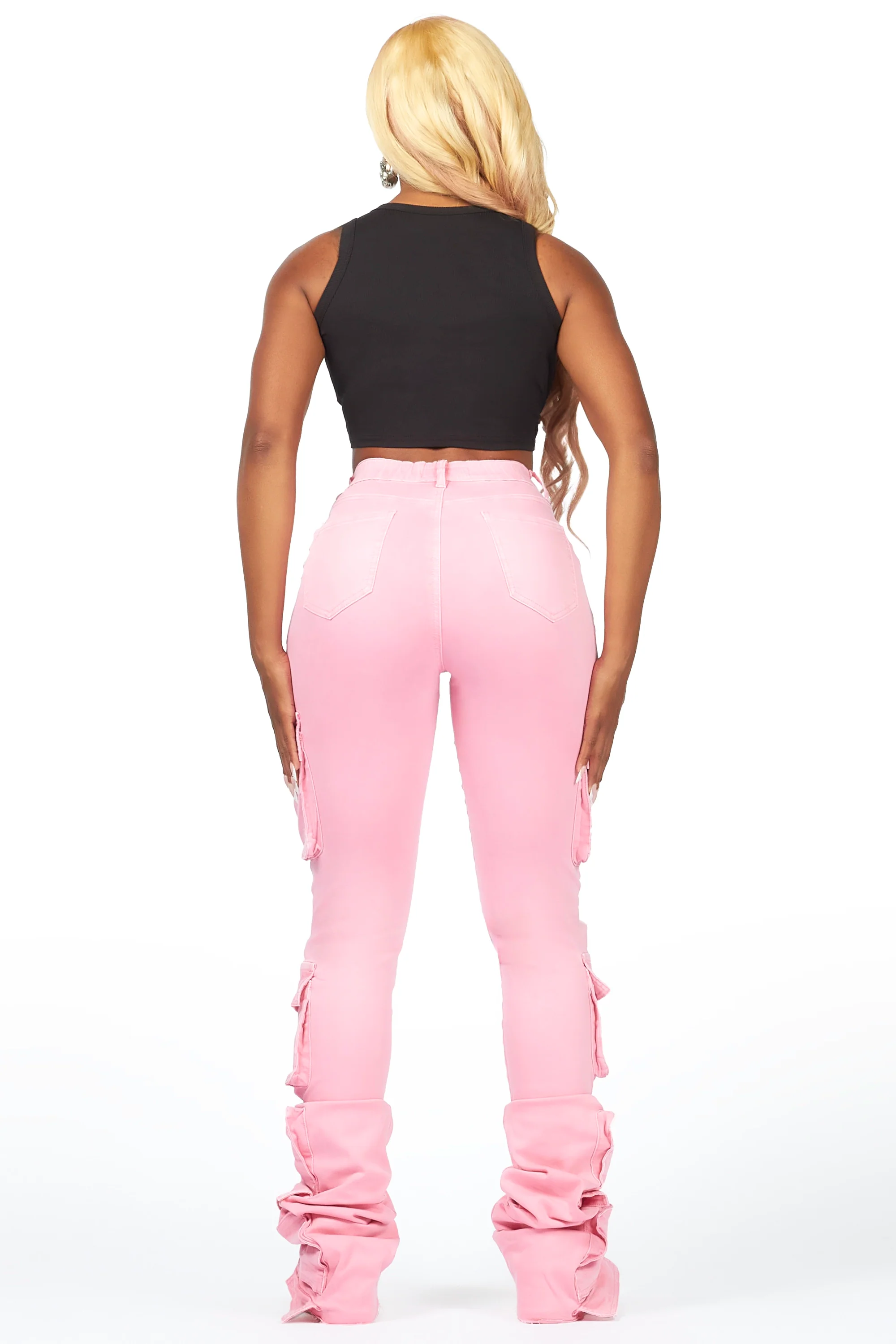 Phoebe Pink Super Stacked Jean - Image 5