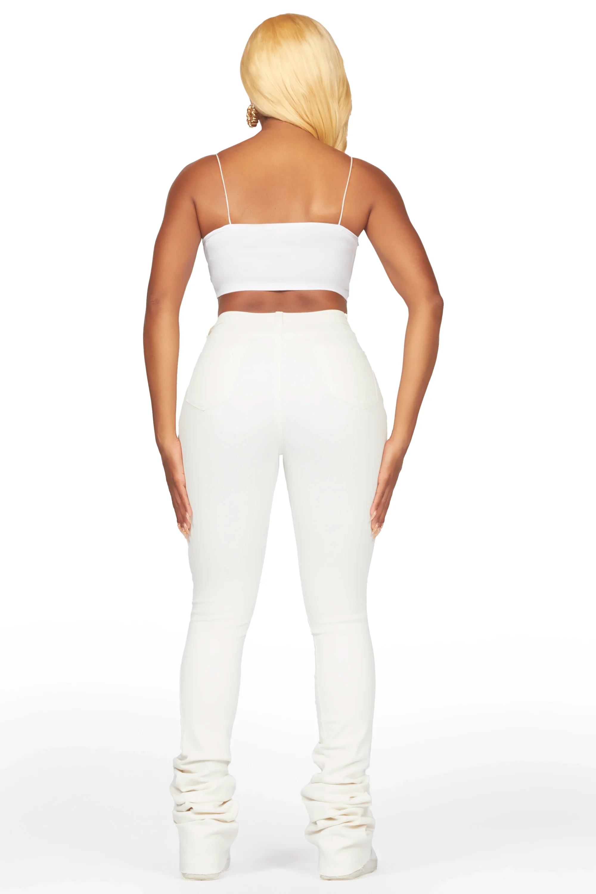 Lovin' Off White Distressed Super Stacked Jean - Image 5