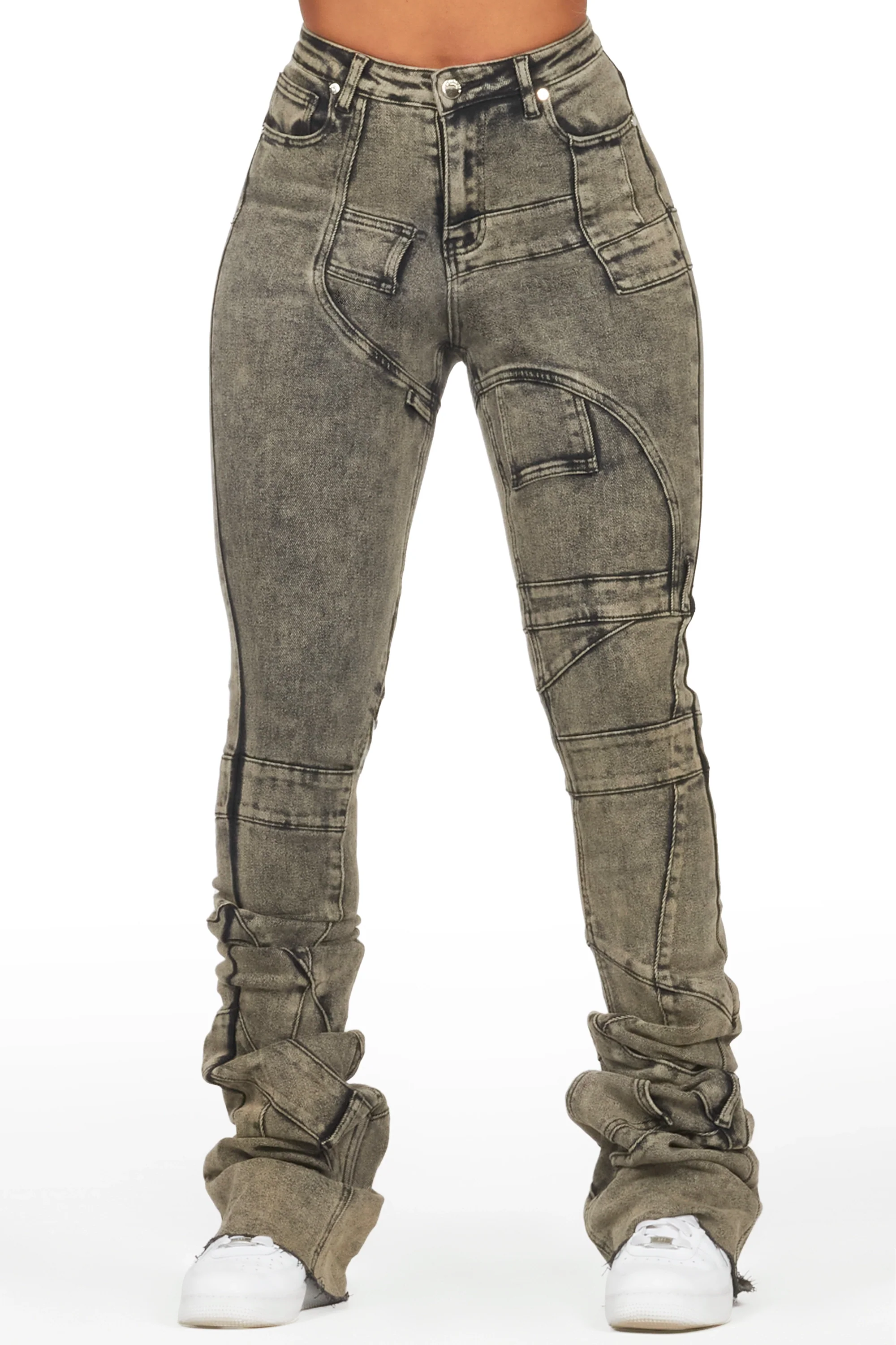 Wynter Dirty Washed Black Super Stacked Jean - Image 2