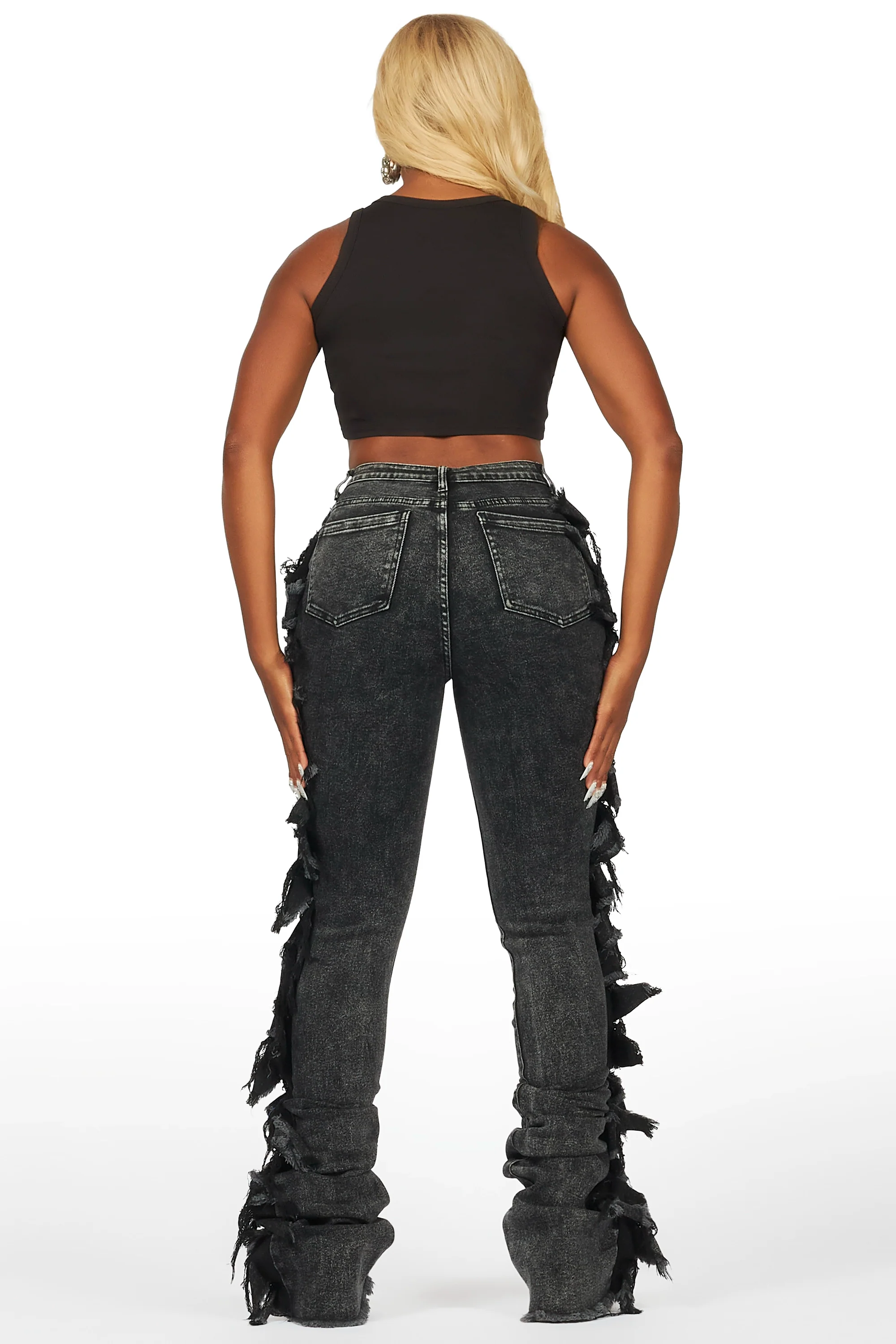 Cataleya Black Wash Super Stacked Jean - Image 6