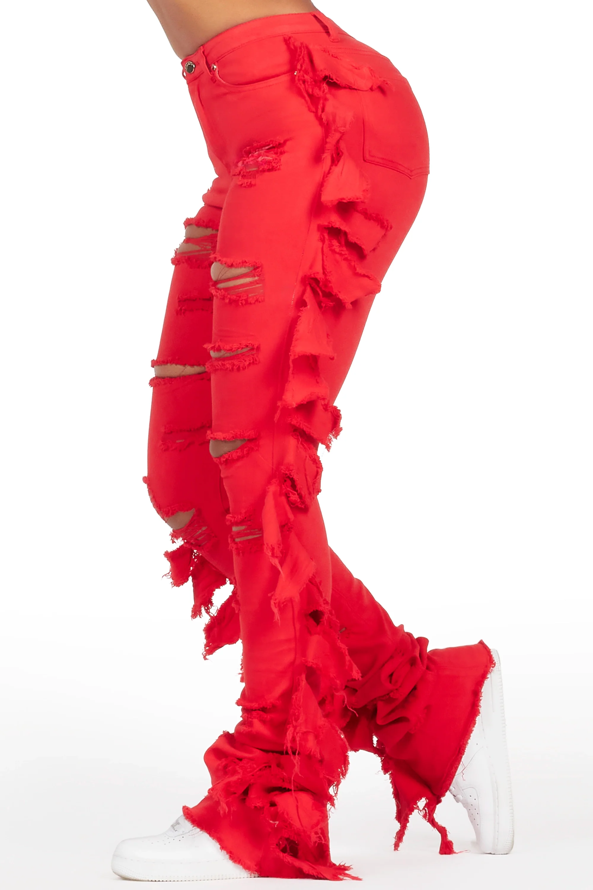 Cataleya Red Super Stacked Jean - Image 4