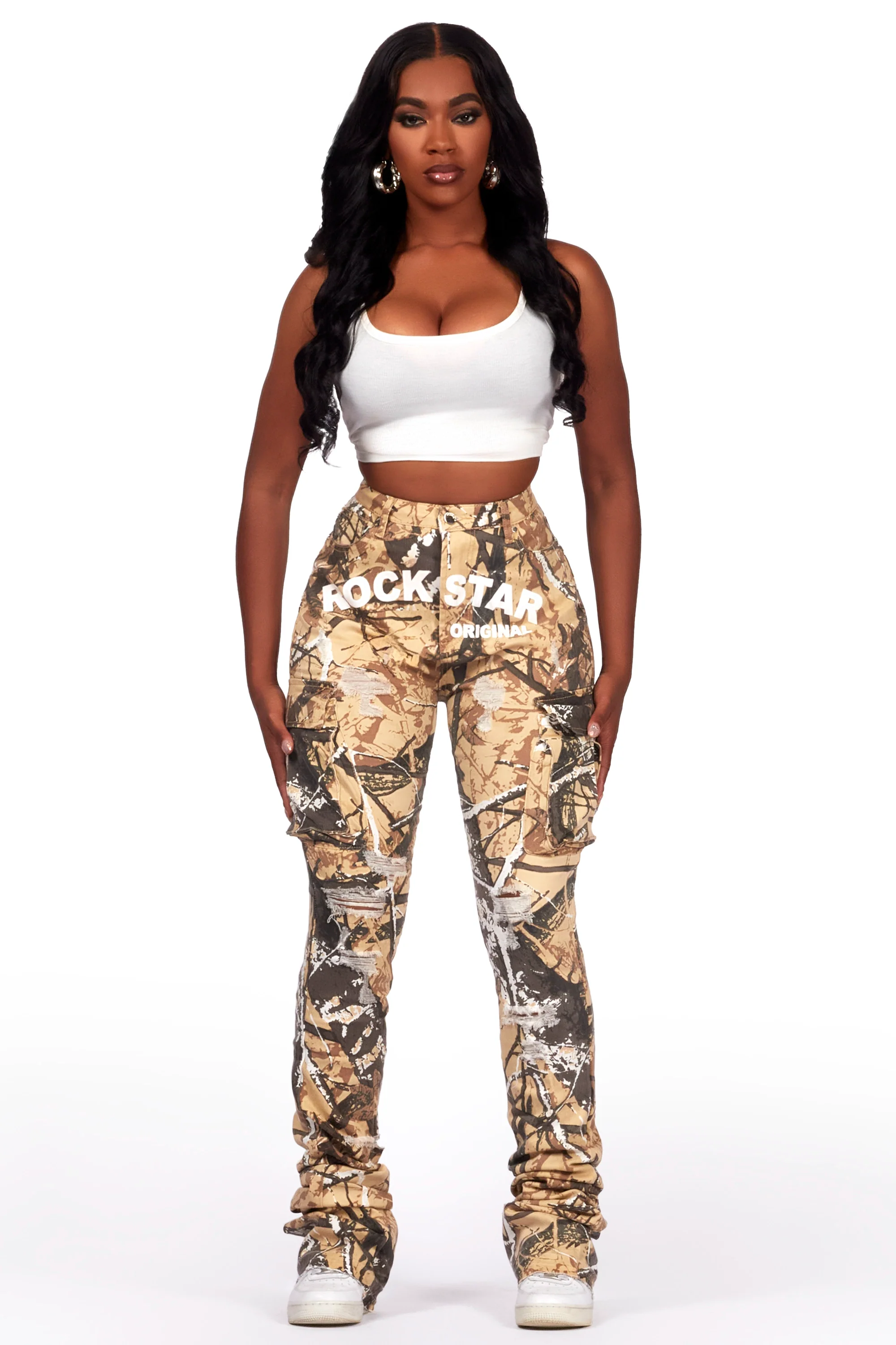 Catrina Tree Camo Super Stacked Jean - Image 2