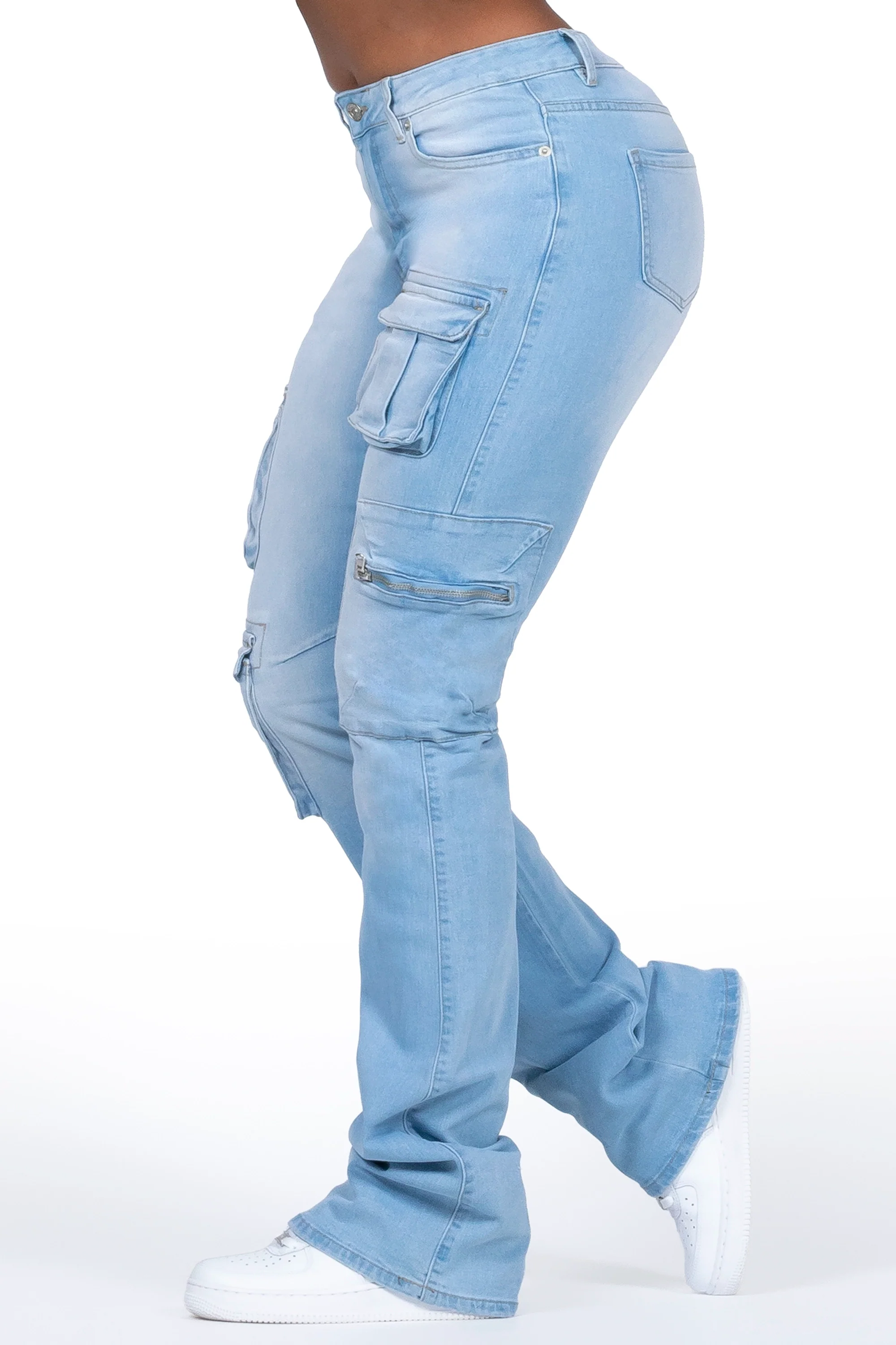 Corrine Light Wash Super Stacked Jean - Image 3